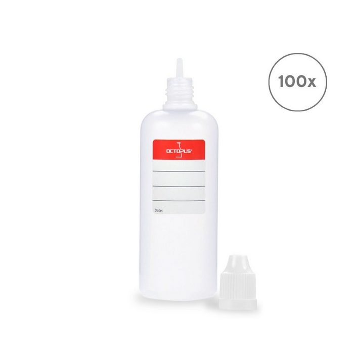 OCTOPUS Kanister 100 Plastikflaschen 100 ml LDPE G14 Tropfeinsatz Deckel weiß (100 St)