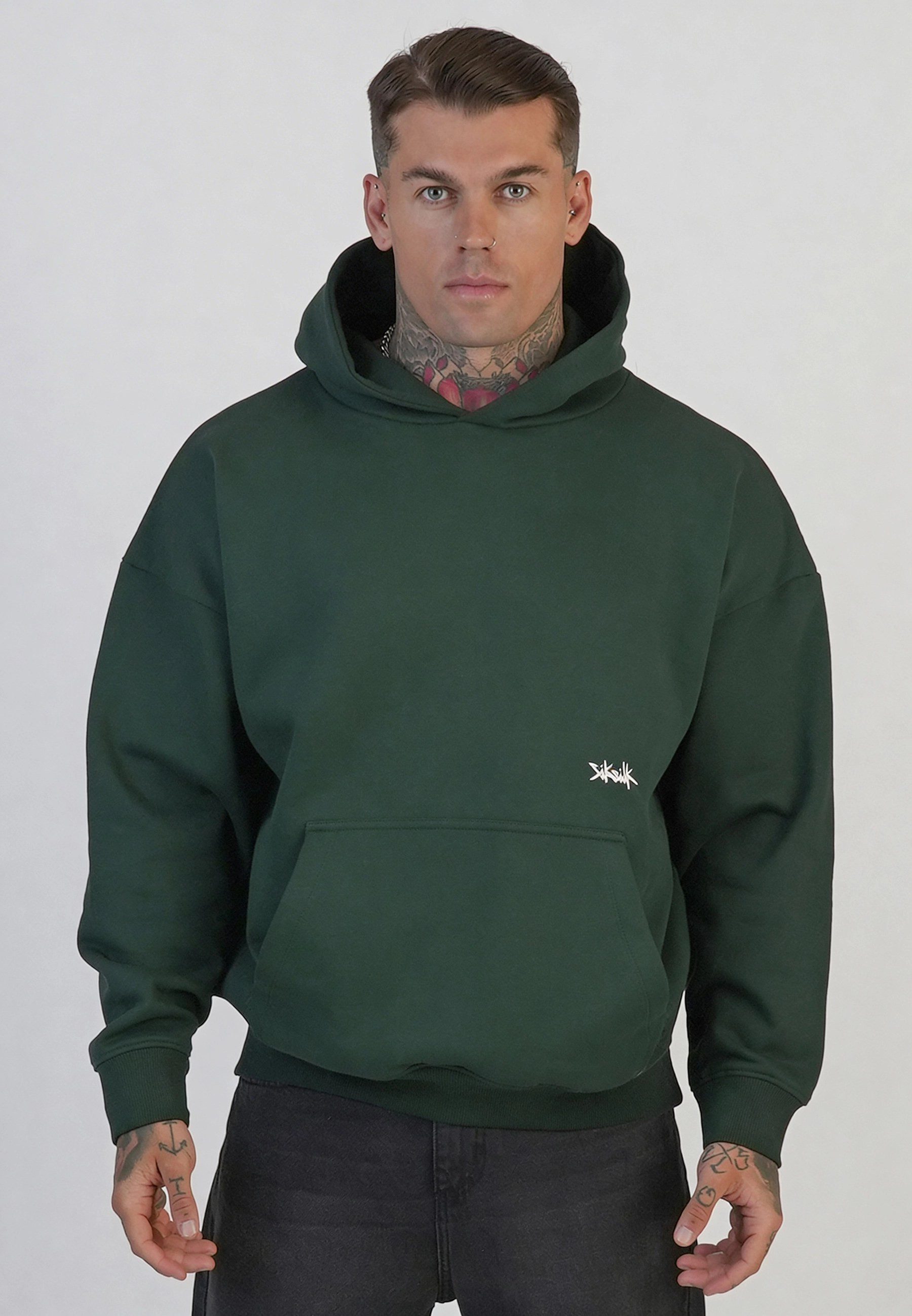 Siksilk Hoodie SikSilk Herren Grüner Grafik-Hoodie