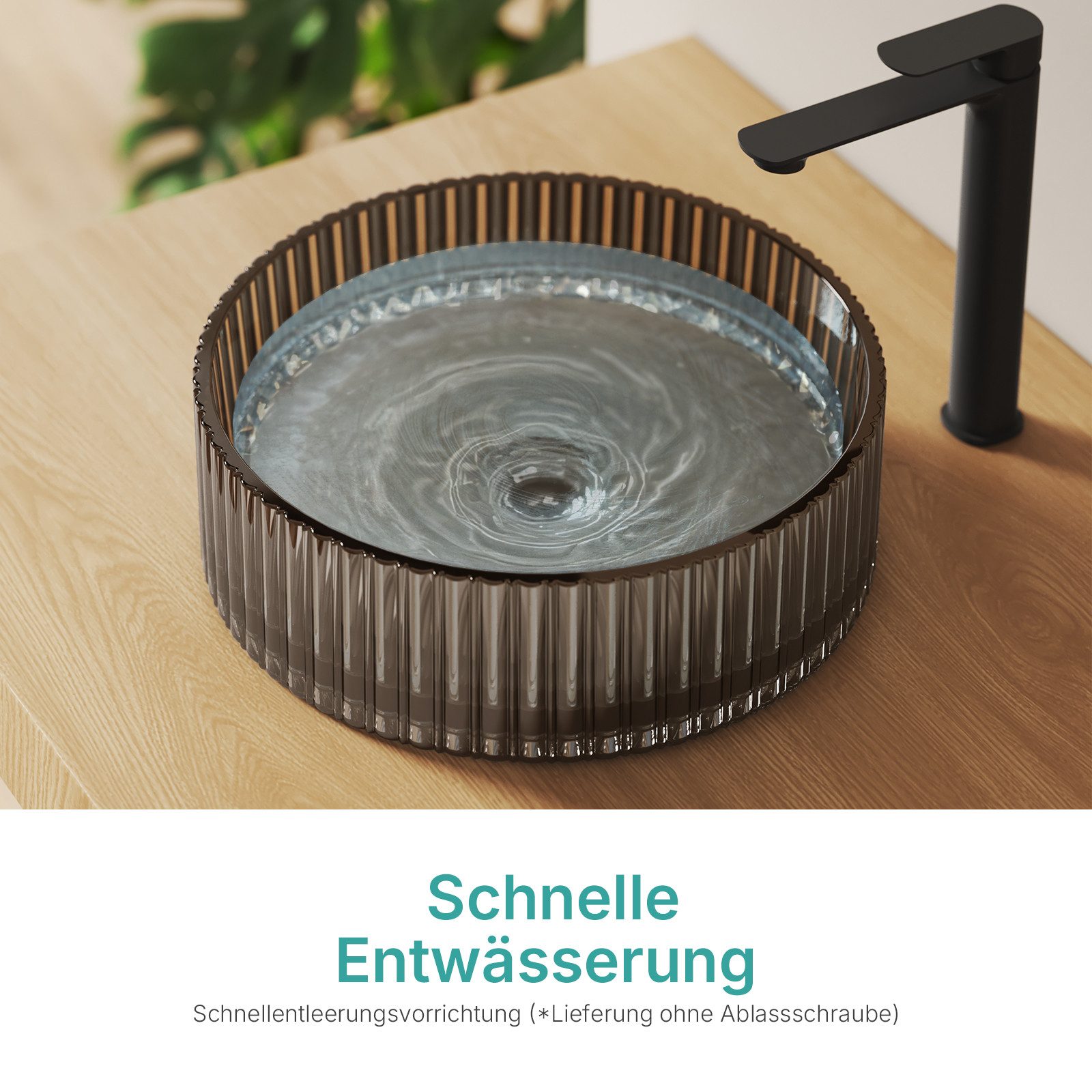 EMKE Aufsatzwaschbecken Rundes Glas Aufsatzwaschbecken 40 cm – modernes Des günstig online kaufen