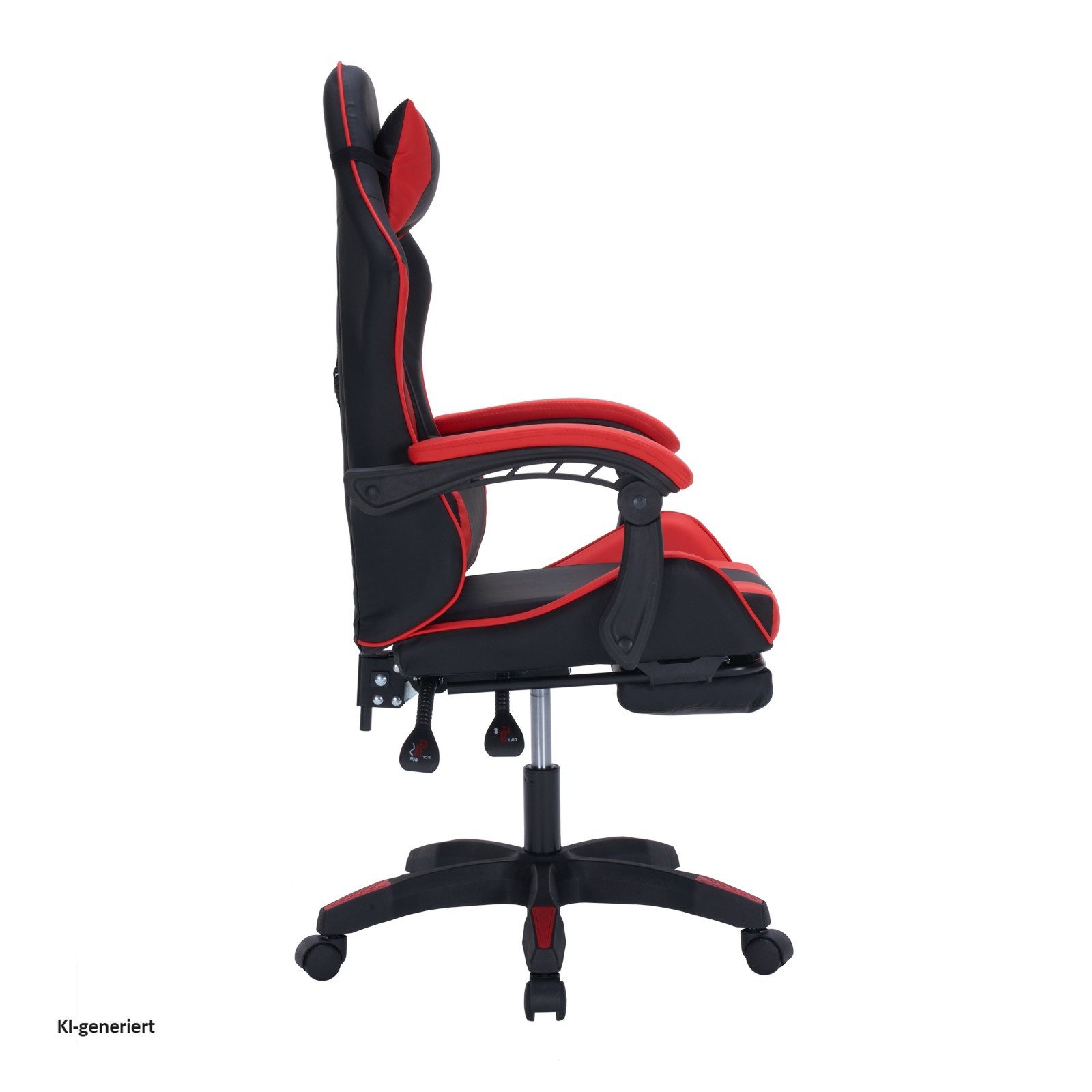 HTI-Living Drehstuhl Gaming Stuhl Krit Eco Schwarz-Rot (Stück, 1 St), Bürostuhl Drehstuhl Schreibtischstuhl – Bild 5 von 5
