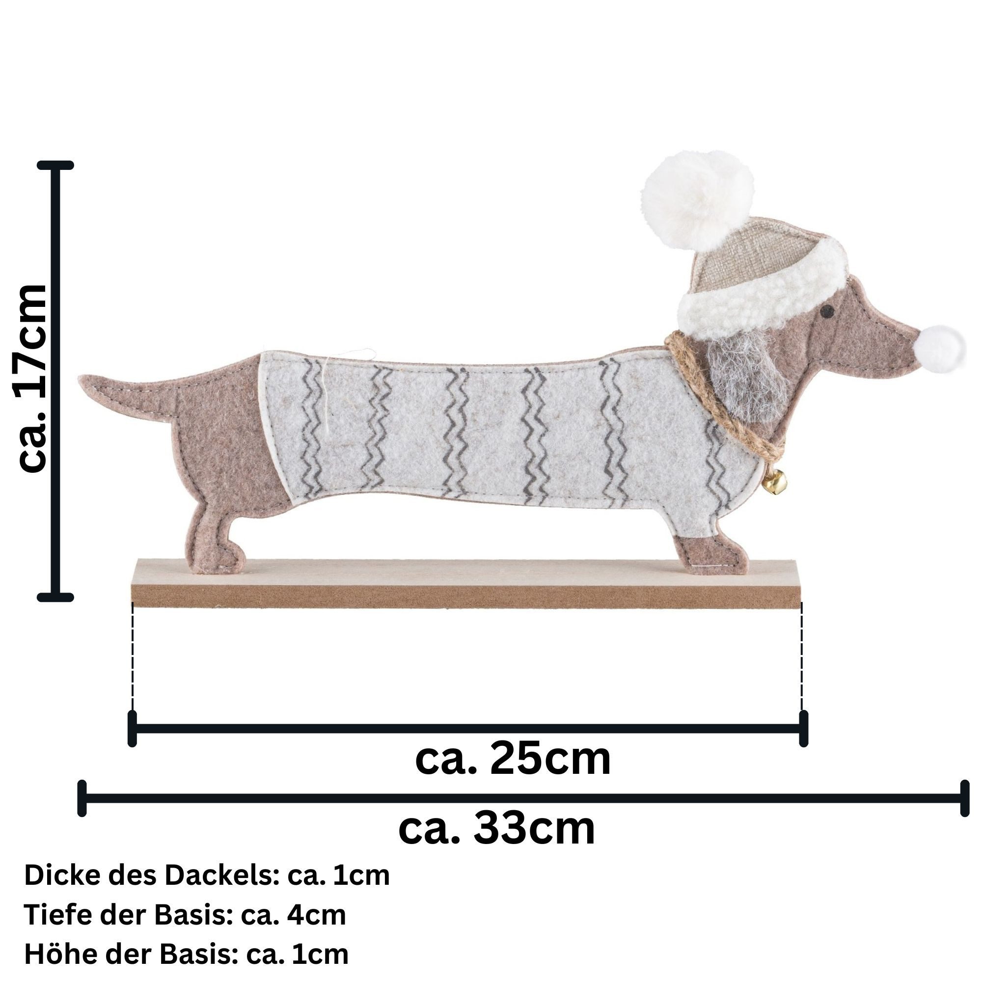 Gasper Dekoobjekt Filz-Dackel auf Holzbasis ca. günstig online kaufen