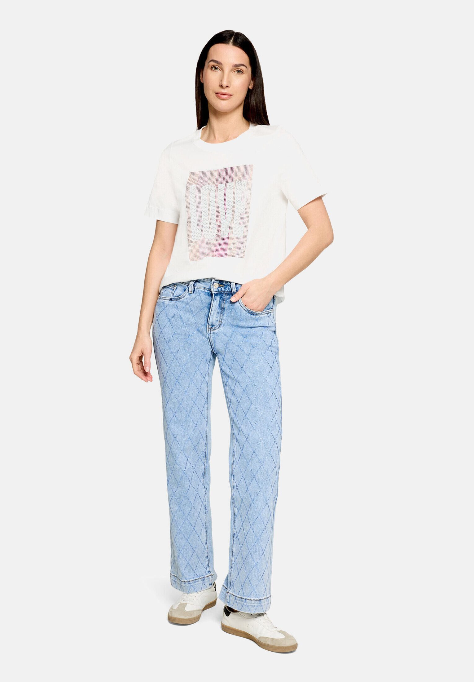 Cartoon Kurzarmshirt Damen mit Rundhalsausschnitt (1-tlg)