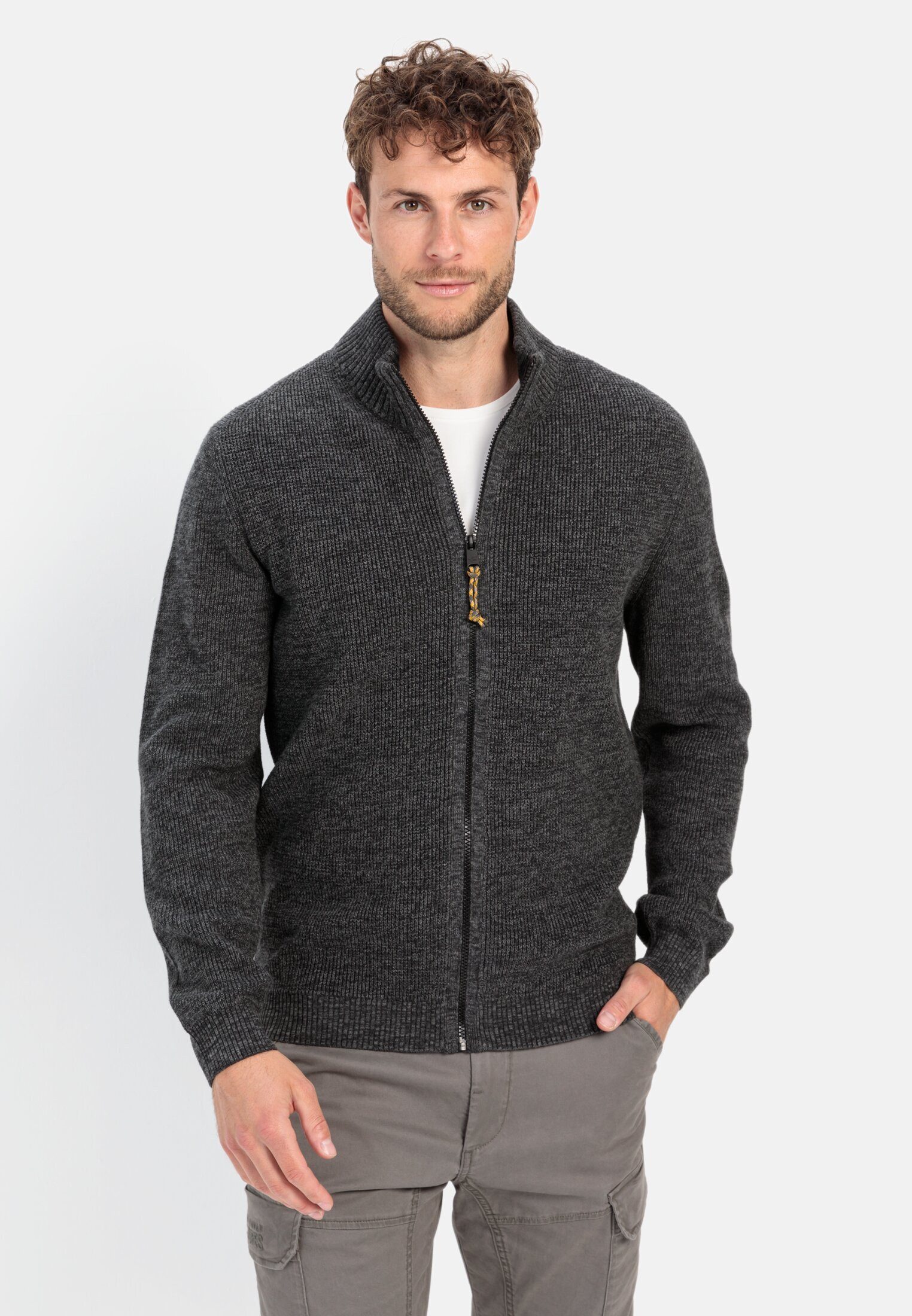camel active Strickjacke mit Reißverschluss Langarm günstig online kaufen