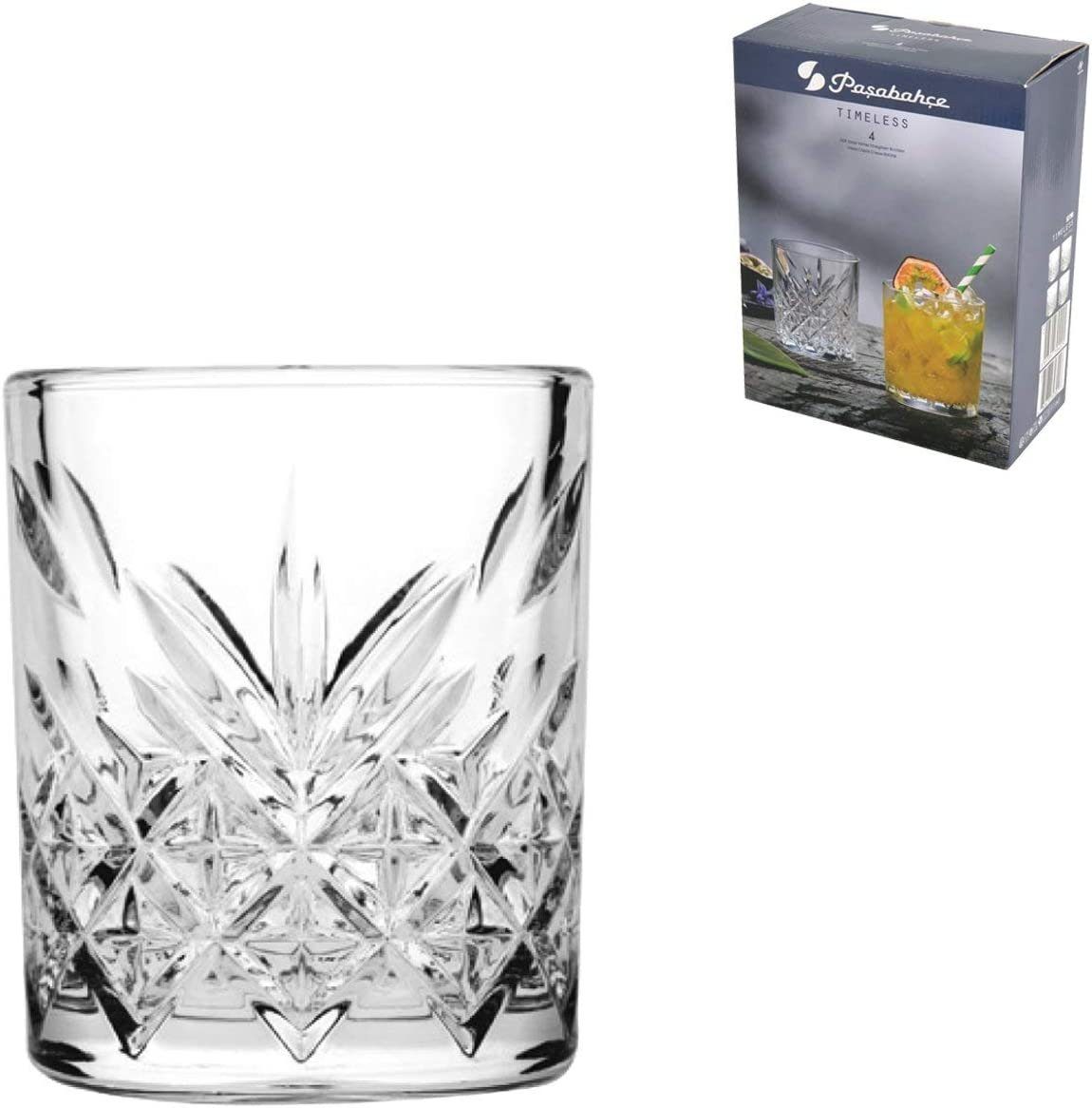 Pasabahce Gläser-Set Timeless, 4-tlg., Glas, Kristallglas 4er Set, Whiskey Glas