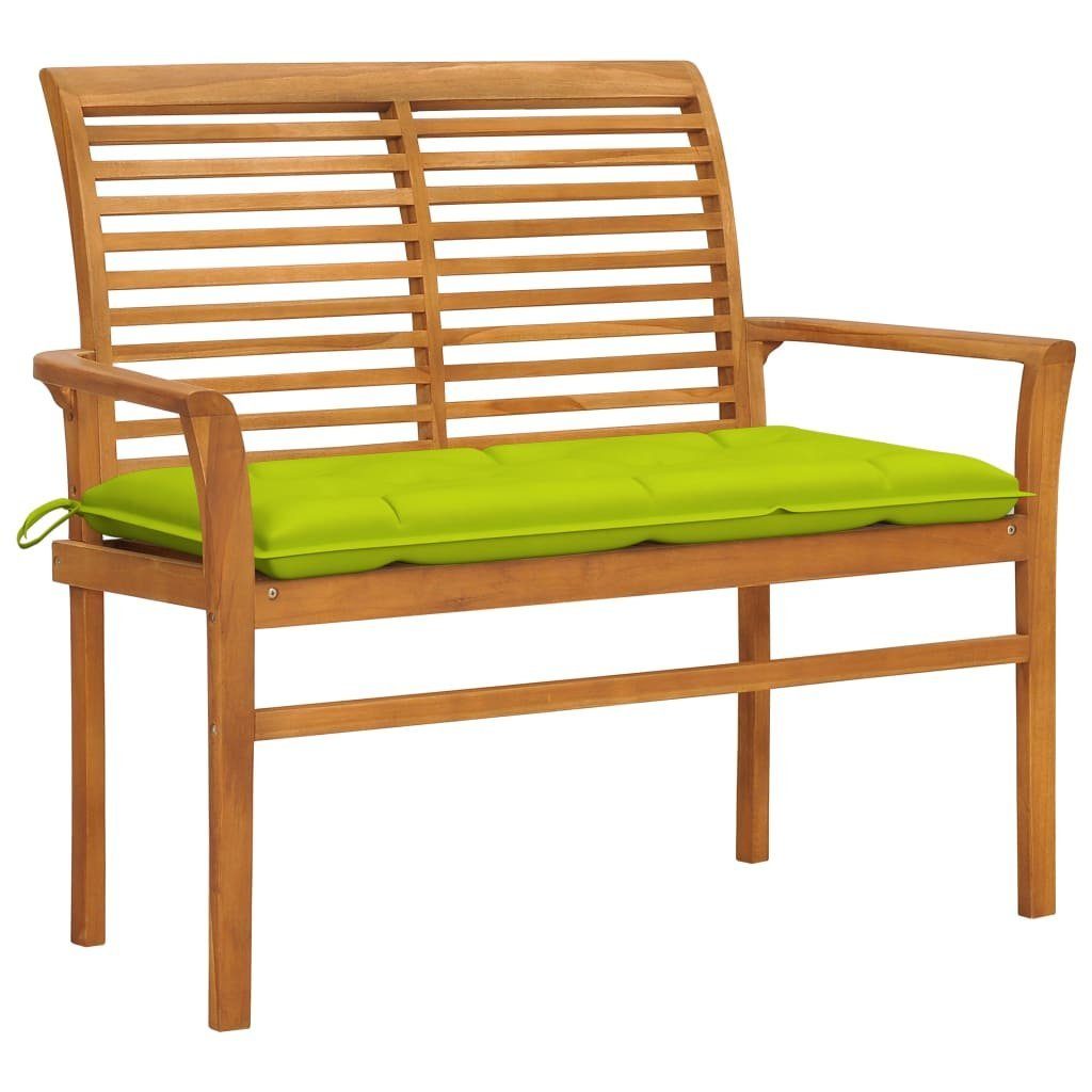 vidaXL Gartenbank Gartenbank mit Hellgrüner Auflage 112 cm Massivholz (1-St)
