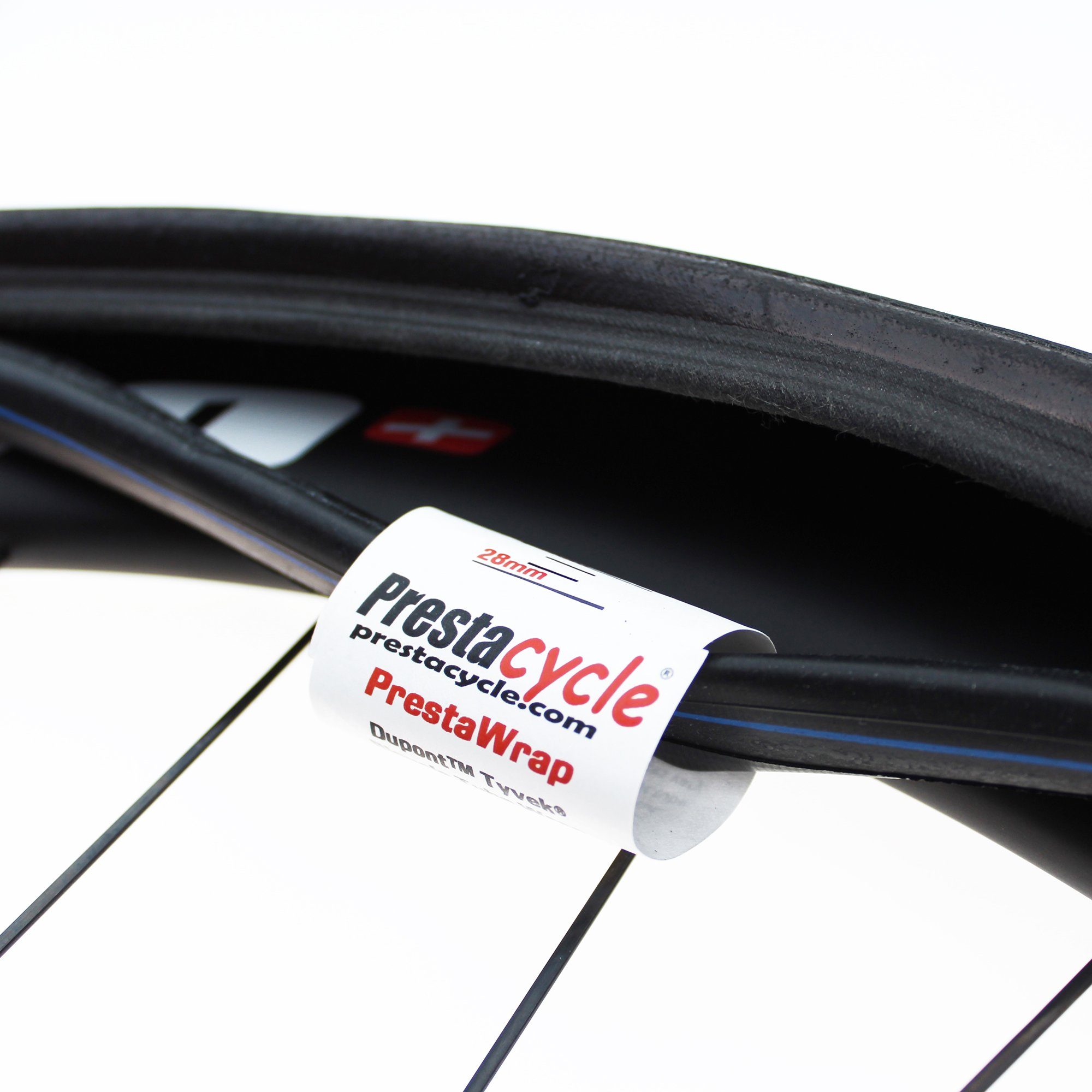 Prestacycle Fahrradwerkzeugset Prestacycle PrestaWrap Tube am Reifen, verhindert Manschette (4-St), Reparatur Unwucht von Gewicht Wrap gerissenen die Klebstoff-Zylinder Reifen oder - eine für Unebenheit und durch leichtes