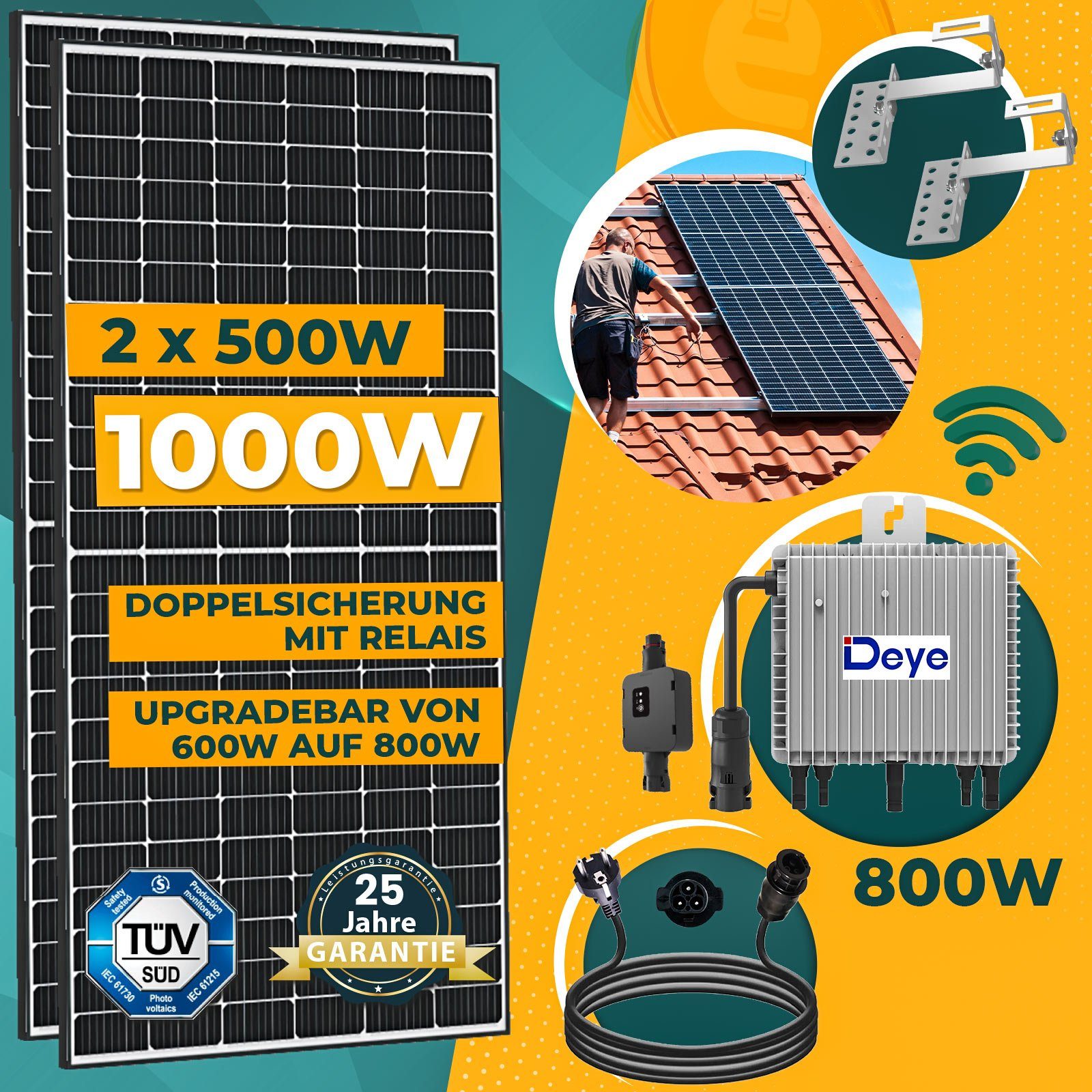 2000W Photovoltaik Balkonkraftwerk mit EPP 500W Solarmodule