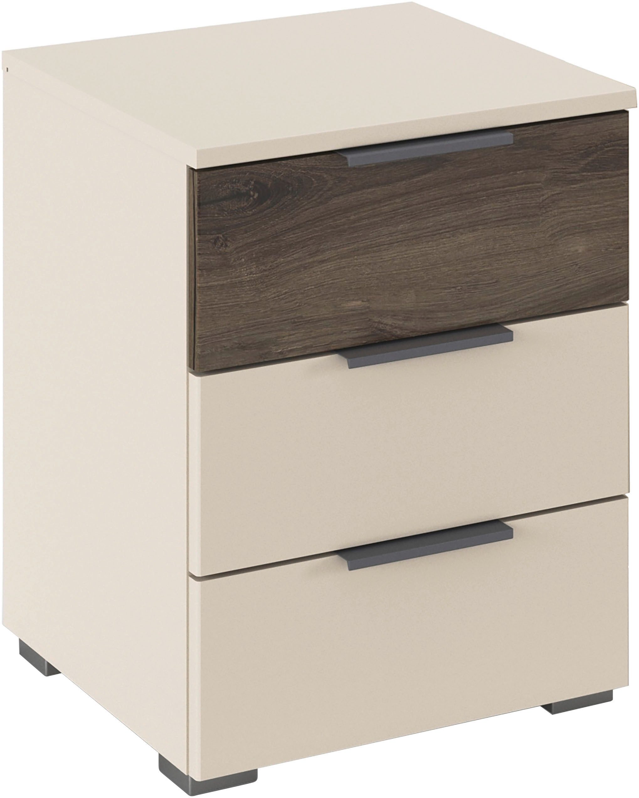 rauch Nachtkommode Nachttisch-Set Nachtkonsole Beistelltisch Kommode Sideboard SAJO (Set, 2 St), mit 3 Schubladen, obere Schublade farblich abgesetzt MADE IN GERMANY