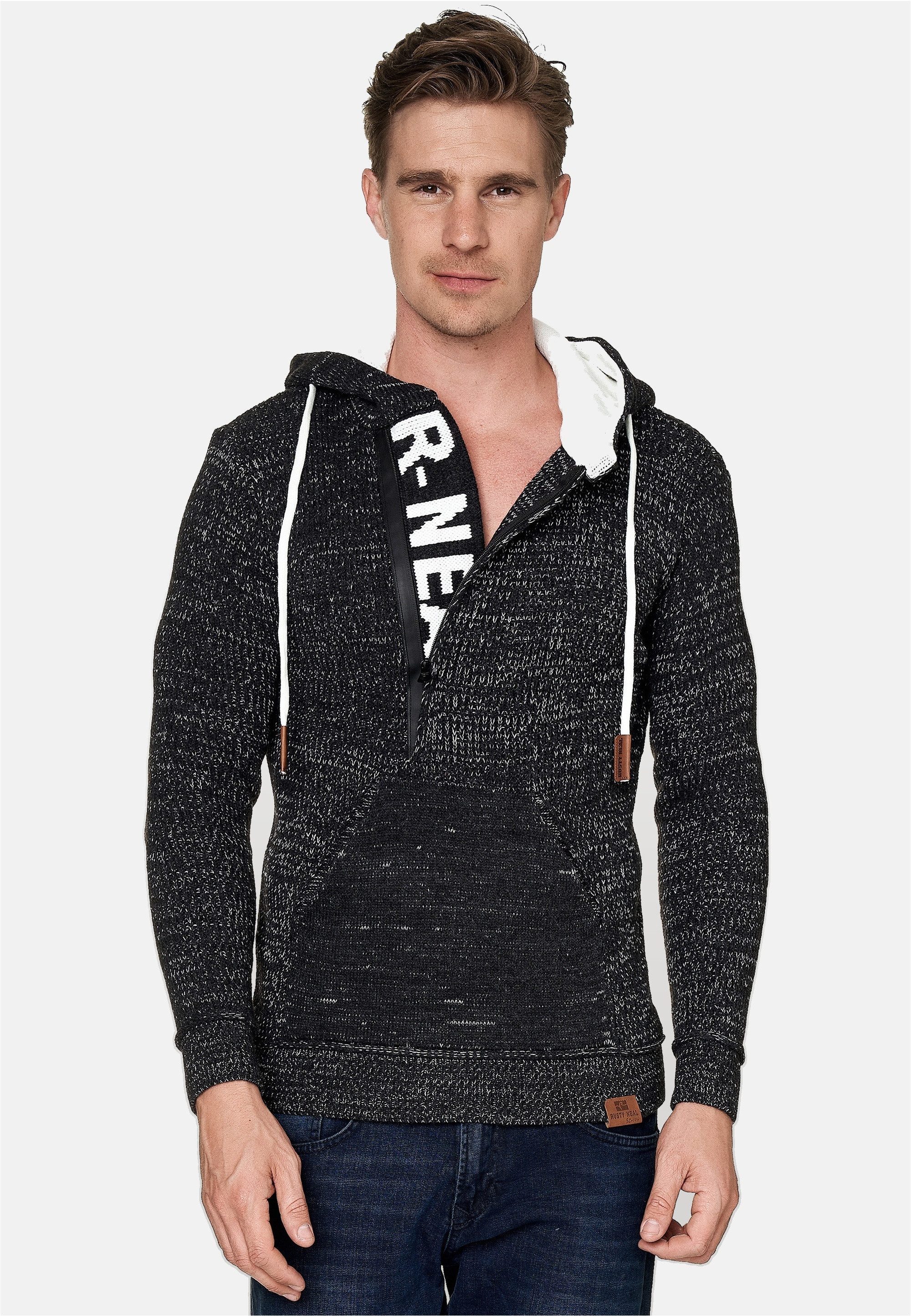 Rusty Neal Kapuzensweatshirt mit stylischem Ausschnitt