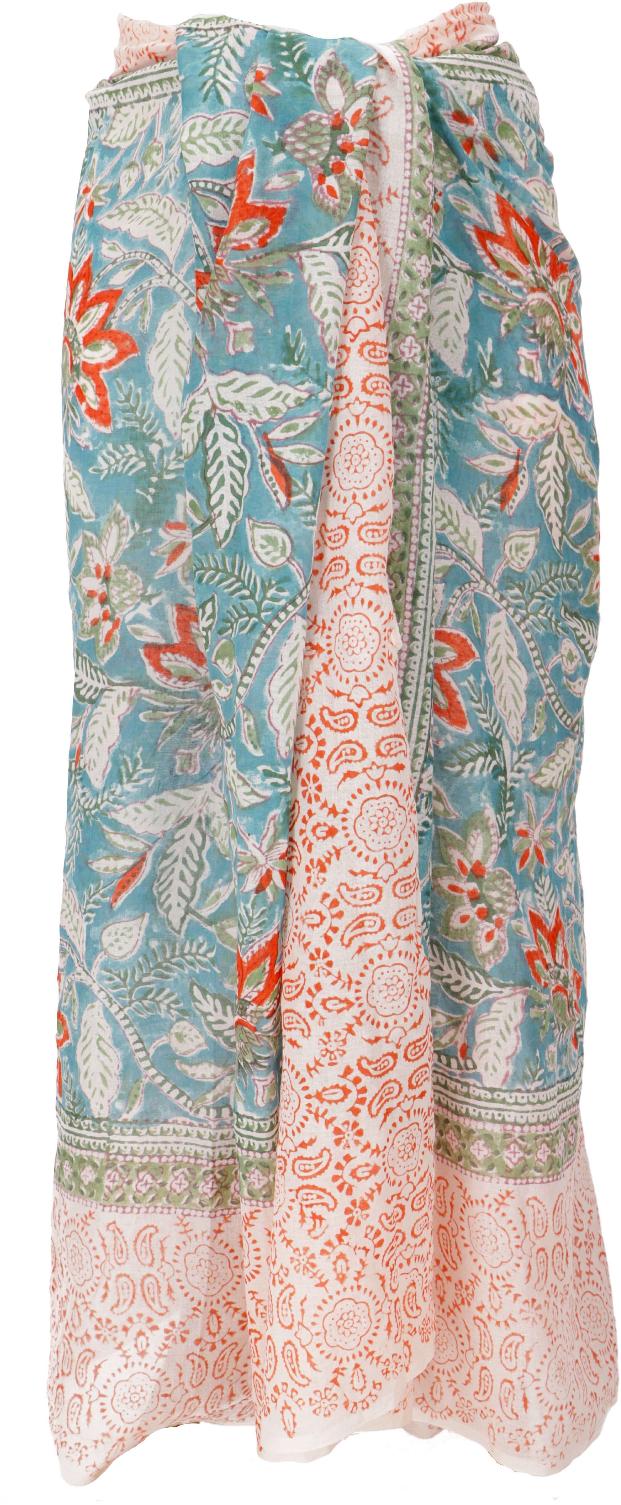 Guru-Shop Sarong Leichter Pareo Schal, Sarong, handbedrucktes..