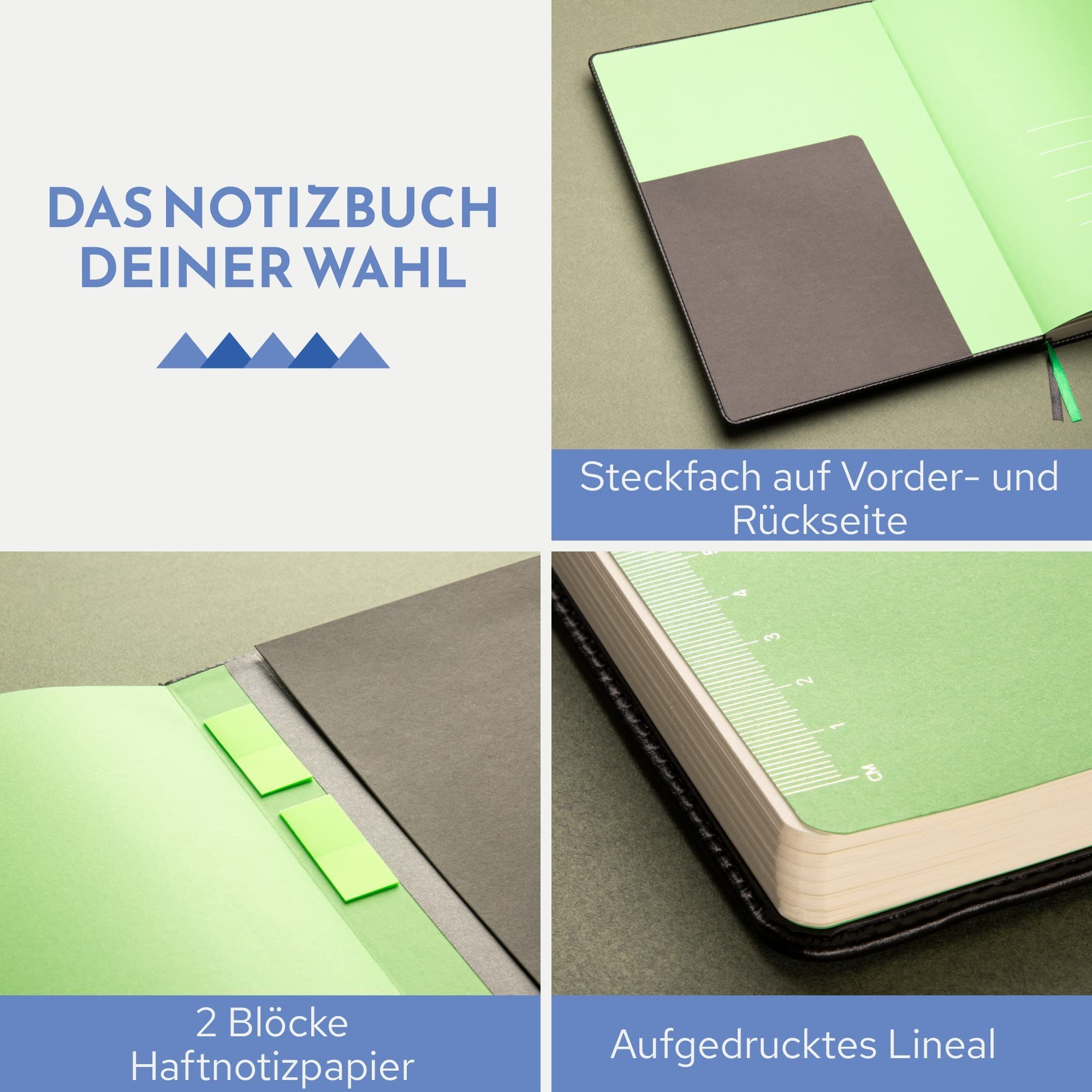 Leder DIN Leder A4, Notizbuch, Schwarz, Hardcover, DIN Schwarzes Notizbuch Hardcover Notizbuch A4 WINTEX