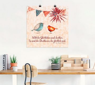 Artland Wandbild Lebensweisheit Glücklich, Tiere (1 St), als Alubild, Outdoorbild, Leinwandbild, Poster, Wandaufkleber