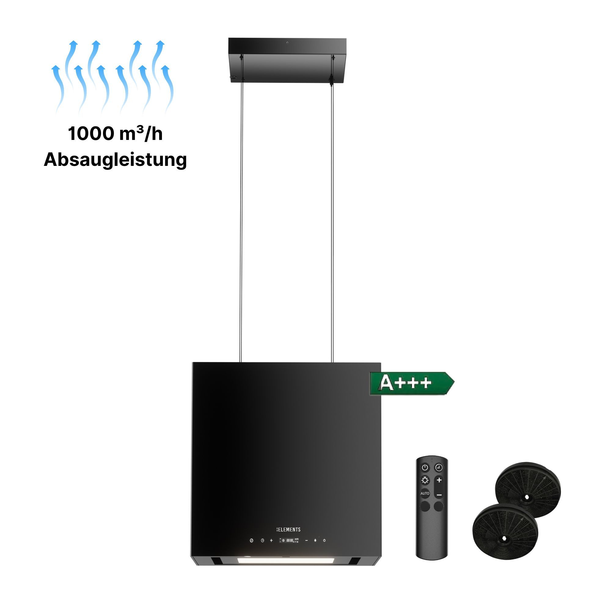 KB Elements Inselhaube mit Fernbedienung, 1000 m³/h mit Fernbedienung, 1000 m³/h, Fernbedienung, 1000 m³/h Saugleistung