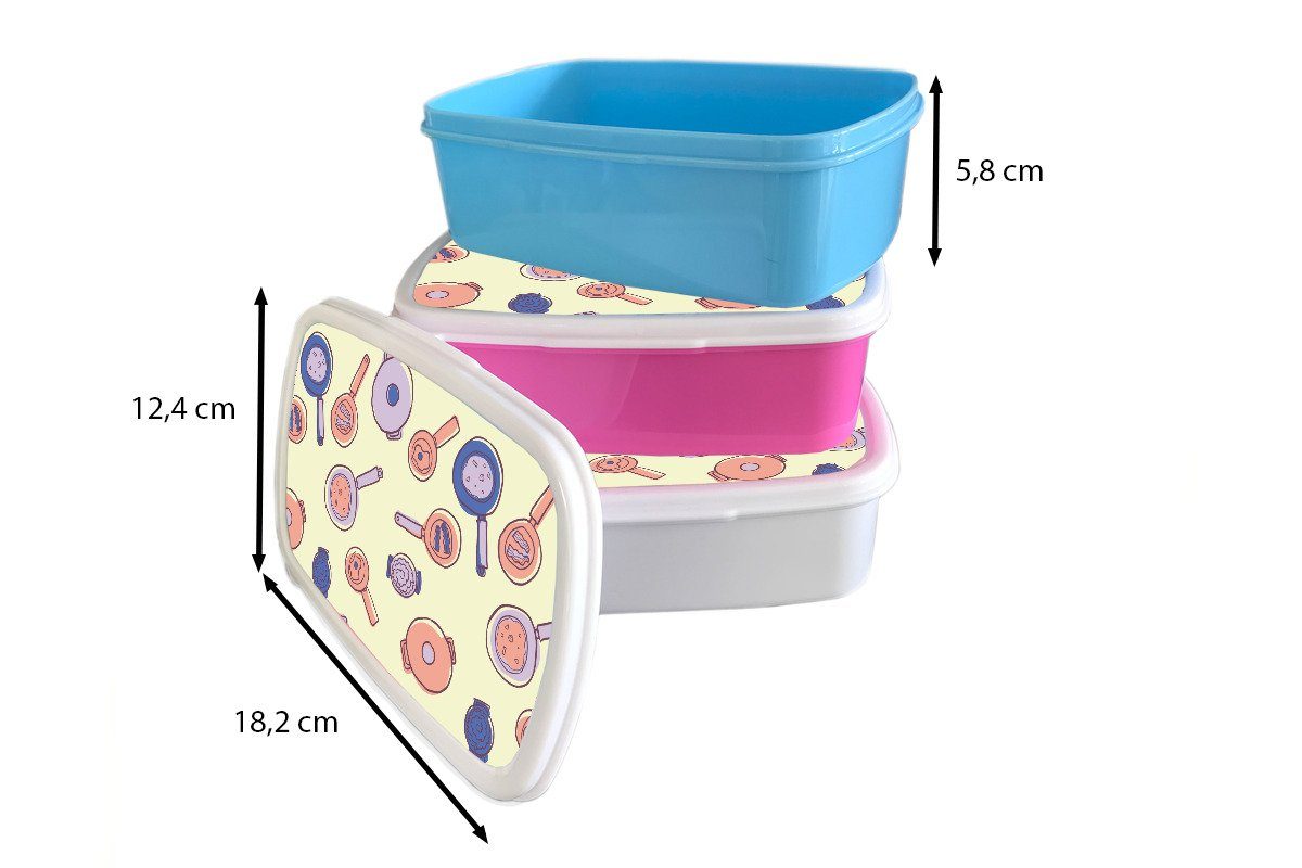 Erwachsene, Jahre Snackbox, rosa Mädchen, Brotdose Lunchbox Muster, Brotbox Kinder, Kunststoff, (2-tlg), Kunststoff - - MuchoWow Pan für 50er