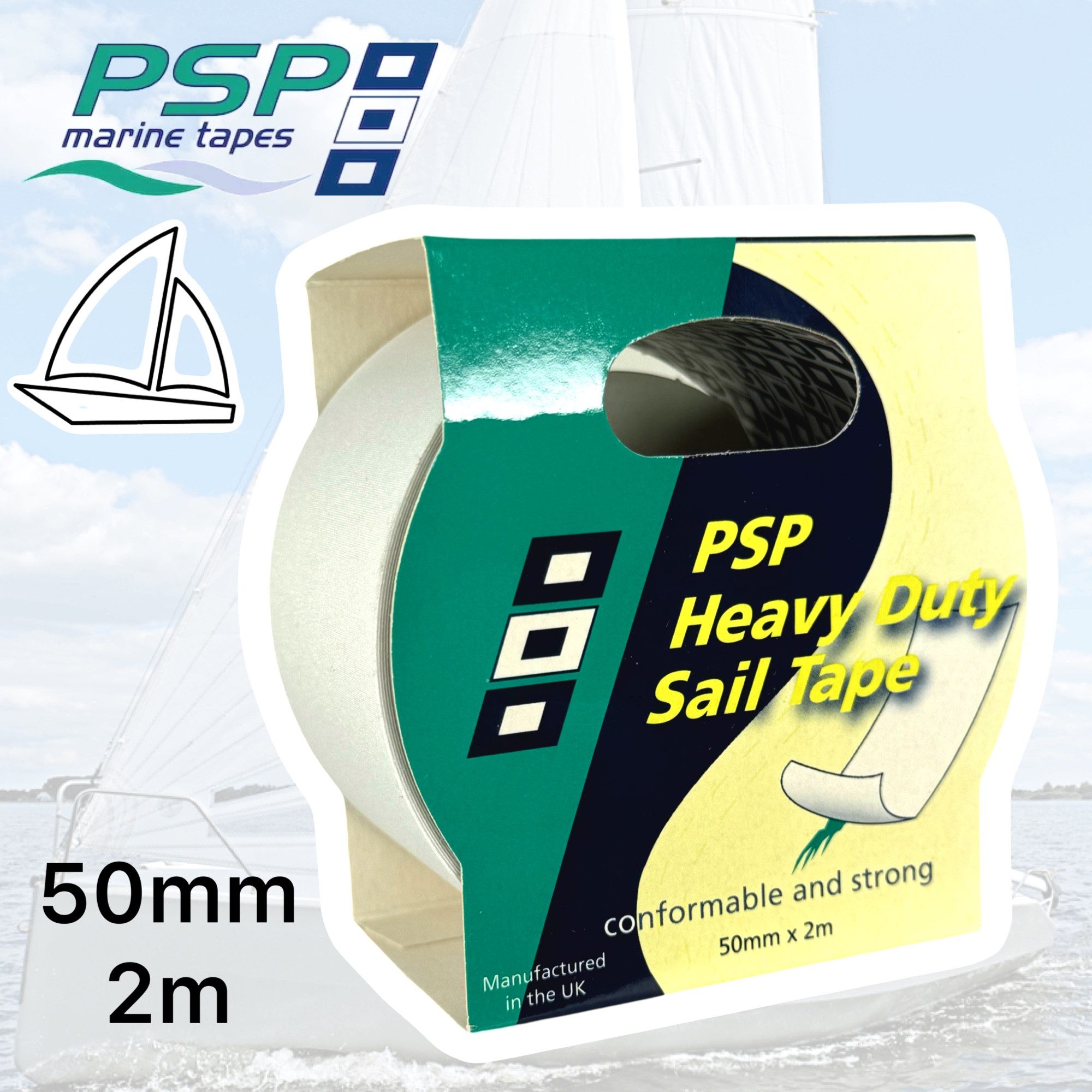 PSP Marine Tapes Motorboot PSP Segelboot Marine Ripstop Spinnaker Tape Segel Reparatur Klebeband
