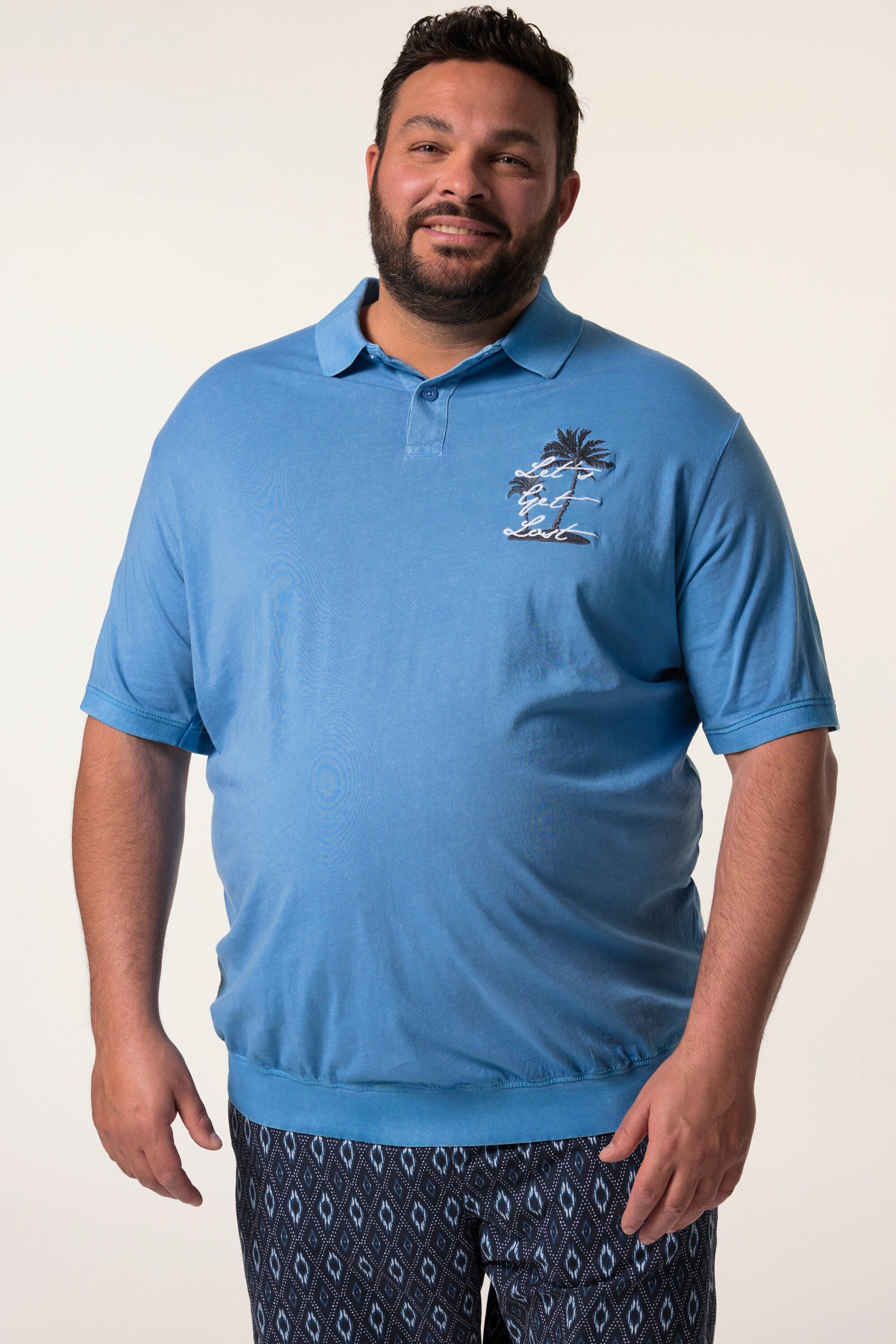Men Plus Poloshirt Poloshirt Halbarm Bauchfit Vintage Look