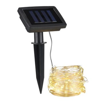 MARELIDA LED-Lichterkette LED Solar Lichterkette Draht 200 LED 20m Lichtsensor Garten Party, 200-flammig