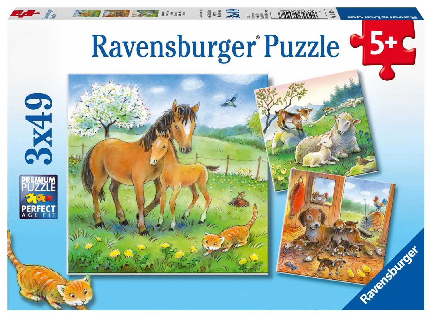 Ravensburger Puzzle Kuschelzeit. Kinderpuzzle 3 x 49 Teile, 49 Puzzleteile günstig online kaufen
