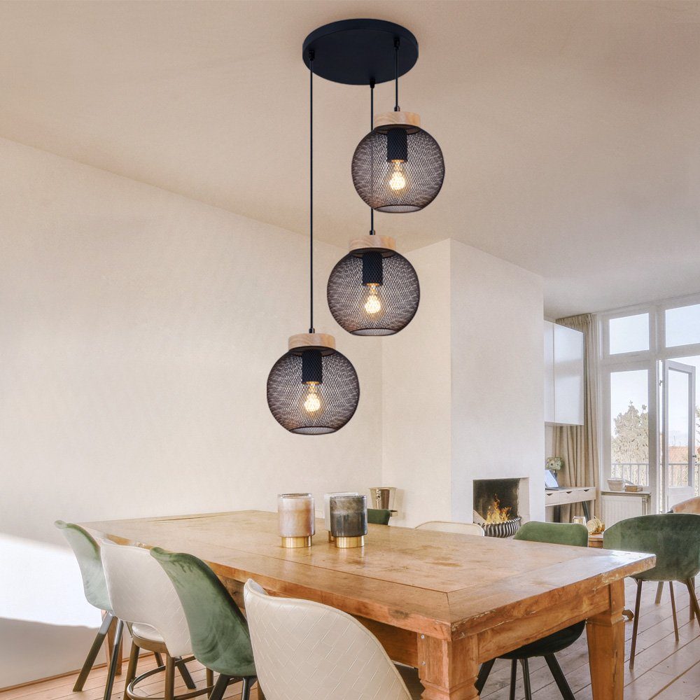 GLOBO LIGHTING Hängeleuchte, Leuchtmittel nicht inklusive, Hängeleuchte schwarz Metall Industrial Pendelleuchte