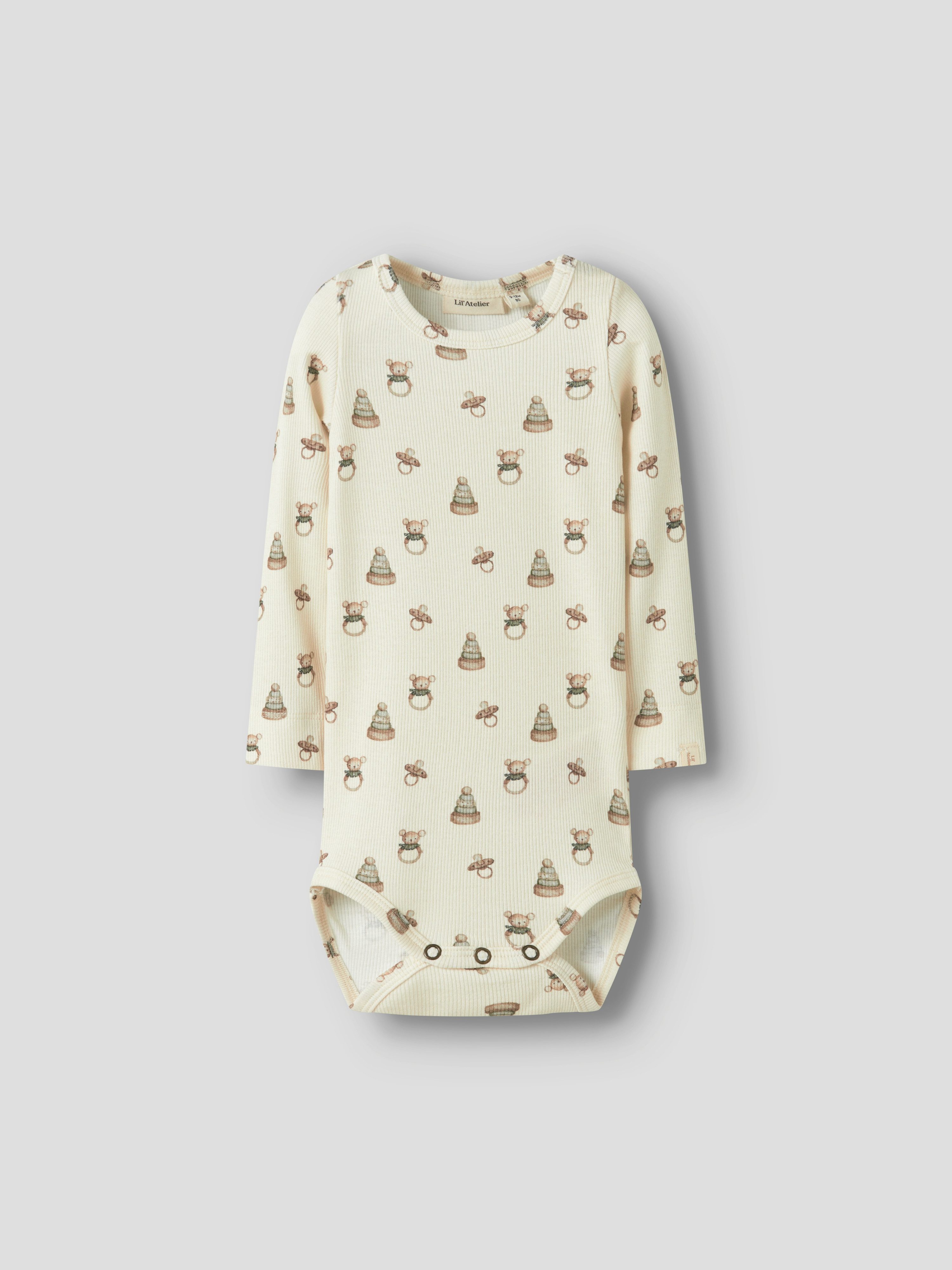 Lil' Atelier Langarmbody NBNGAVO EMO LS SLIM BODY LIL NOOS weiche Jersey Rippqualität