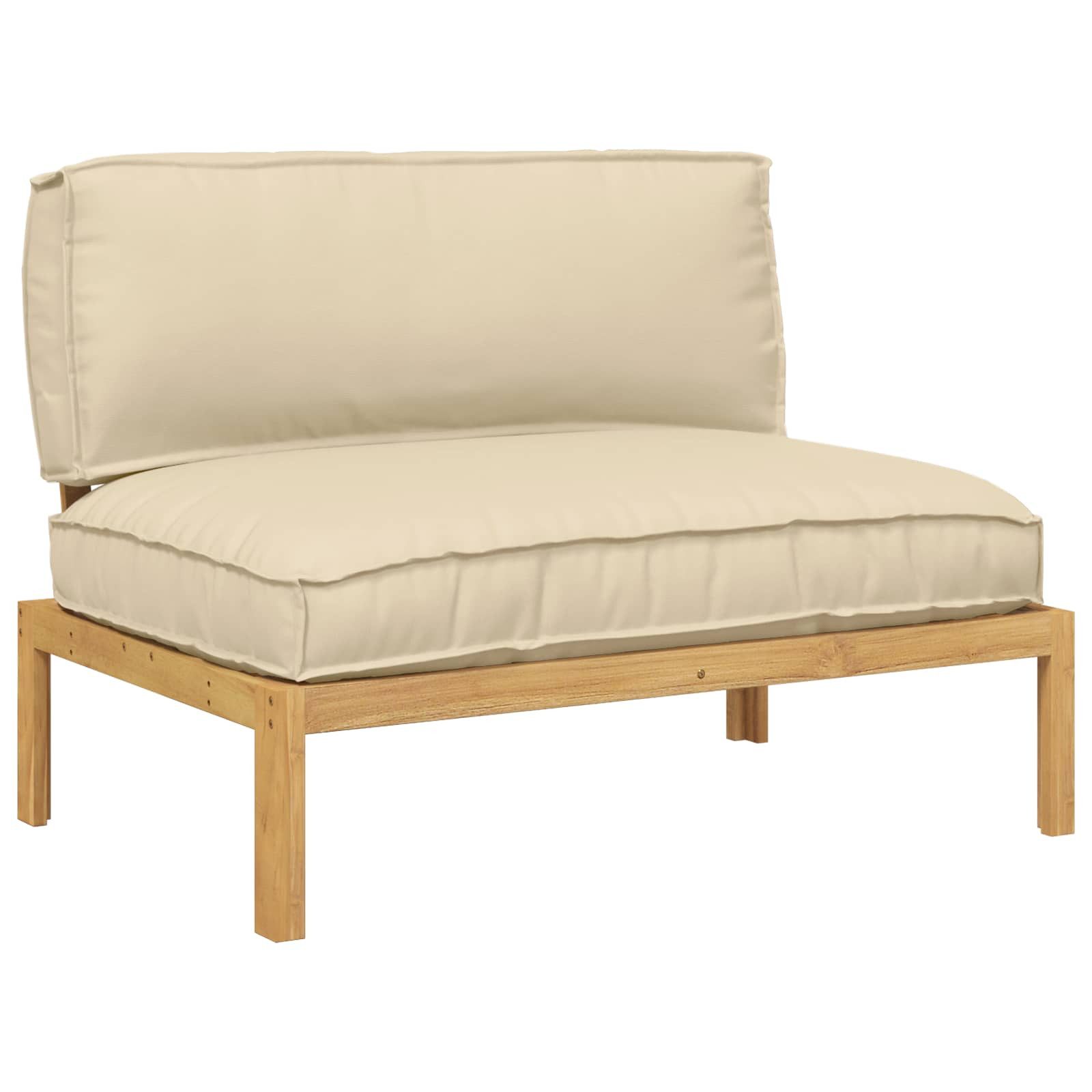 vidaXL Gartensofa Sofa Set mit Kissen Beige 120 x 92 x 69 cm Massivholz, 1 Teile