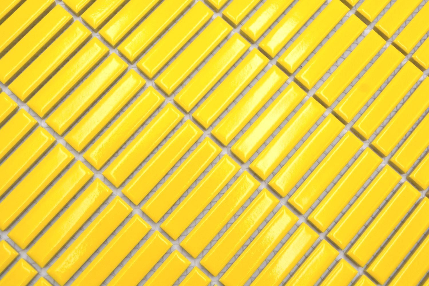 Mosani Mosaikfliesen Keramik Mosaik Stäbchen Retro 50er 60er Jahre Riemchen gelb