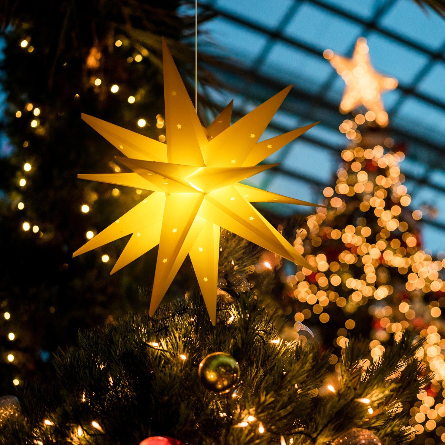 Salcar LED Dekolicht 60cm 3D Papierstern Beleuchtet LED Stern Weihnachtsdek günstig online kaufen