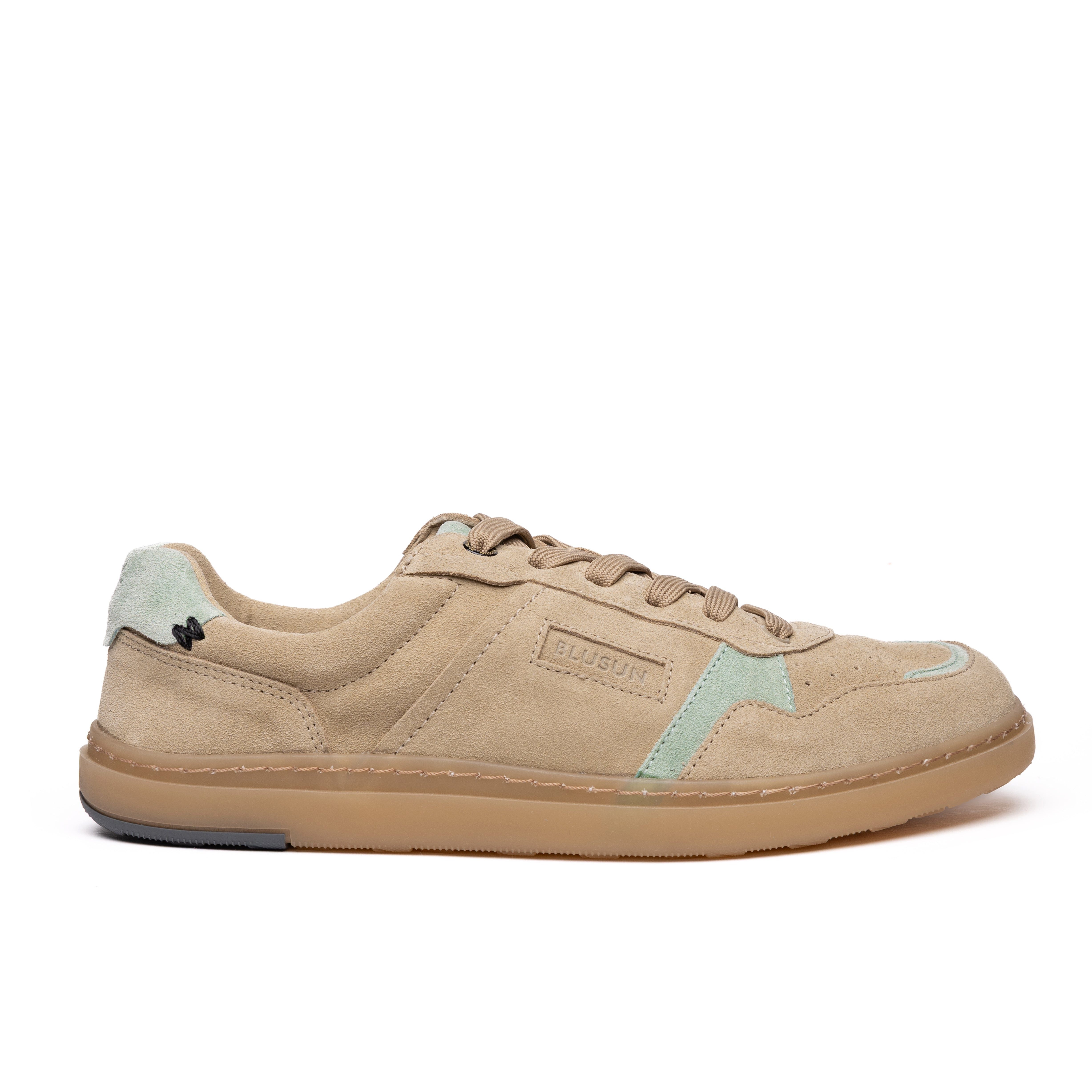 BLUSUN BLSN-600+W beige/green Barfußschuh (1 Paar, flexible Barfußsohle) Leder