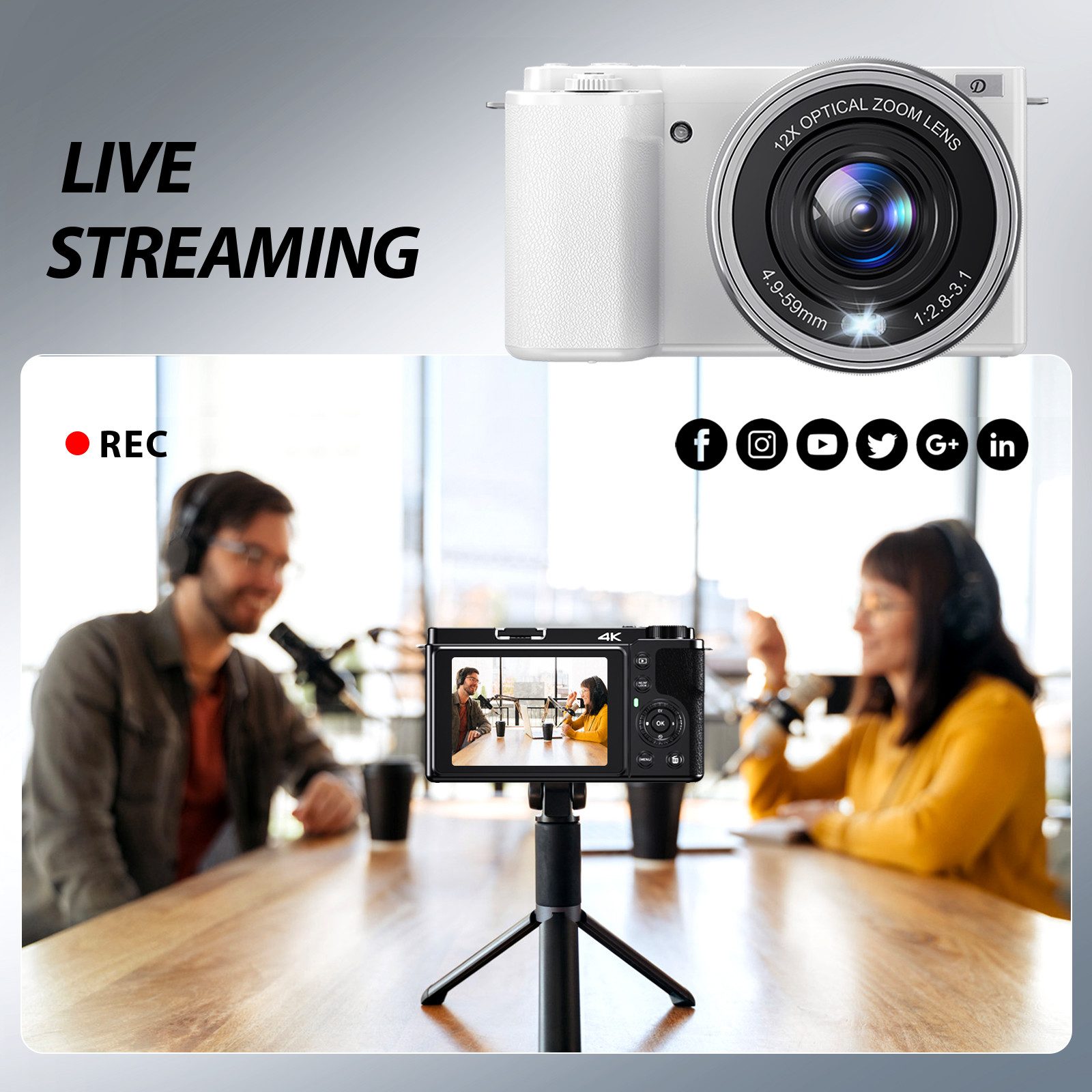 Fine Life Pro 64MP Digitalkamera für Einsteiger mit 4K Video – Kompaktkamera Kompaktkamera (2 Akkus + Lederhülle Perfekt für Reisen, Vlogs & Familienfotos)