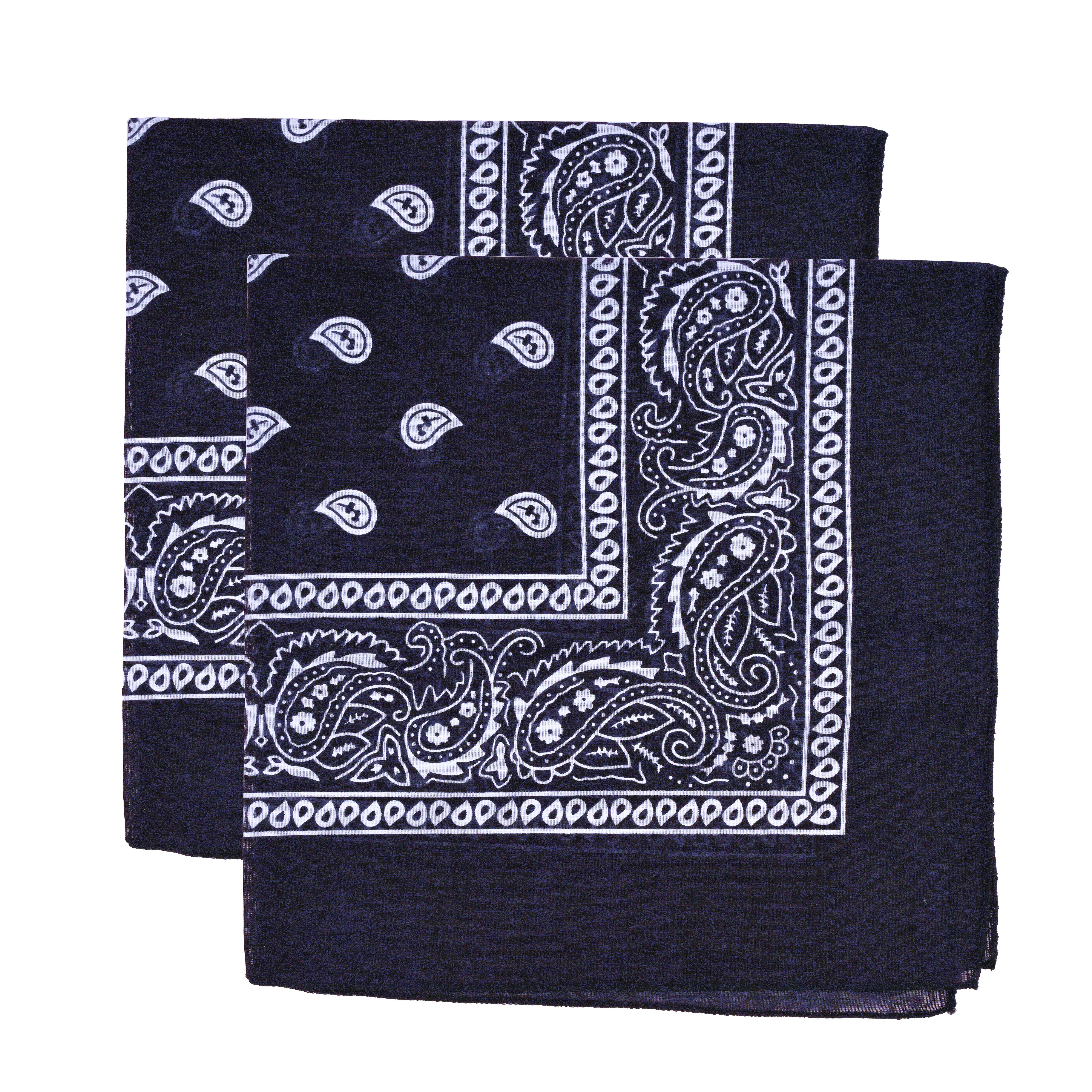 Modescout Stadler Multifunktionstuch Baumwoll-Bandana Navy – Vielseitiges Paisley-Tuch im Doppelpack, (Spar-Set, 2er Pack), Weich, atmungsaktiv und angenehm zu tragen