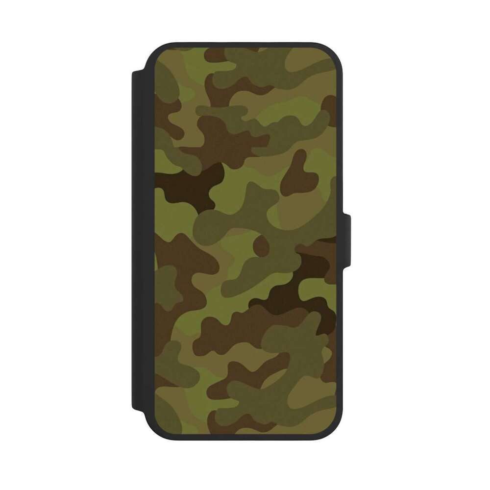 NIVOCASE Handyhülle Camouflage Tarnmuster Bundeswehr Military Denim Camo, Apple iPhone 16 Pro Max Klapphülle Handyhülle aus Kunst Leder