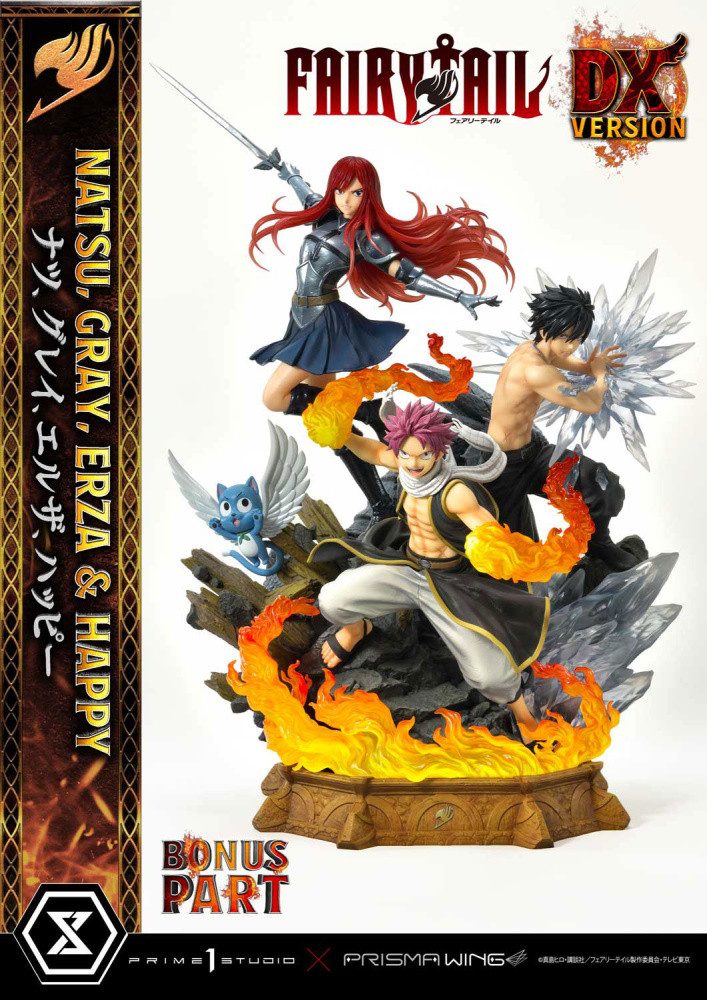 Prime 1 Studio Actionfigur Fairy Tail PVC Statue 1/7 Natsu, Gray, Erza, Happy Deluxe Bonus Versio