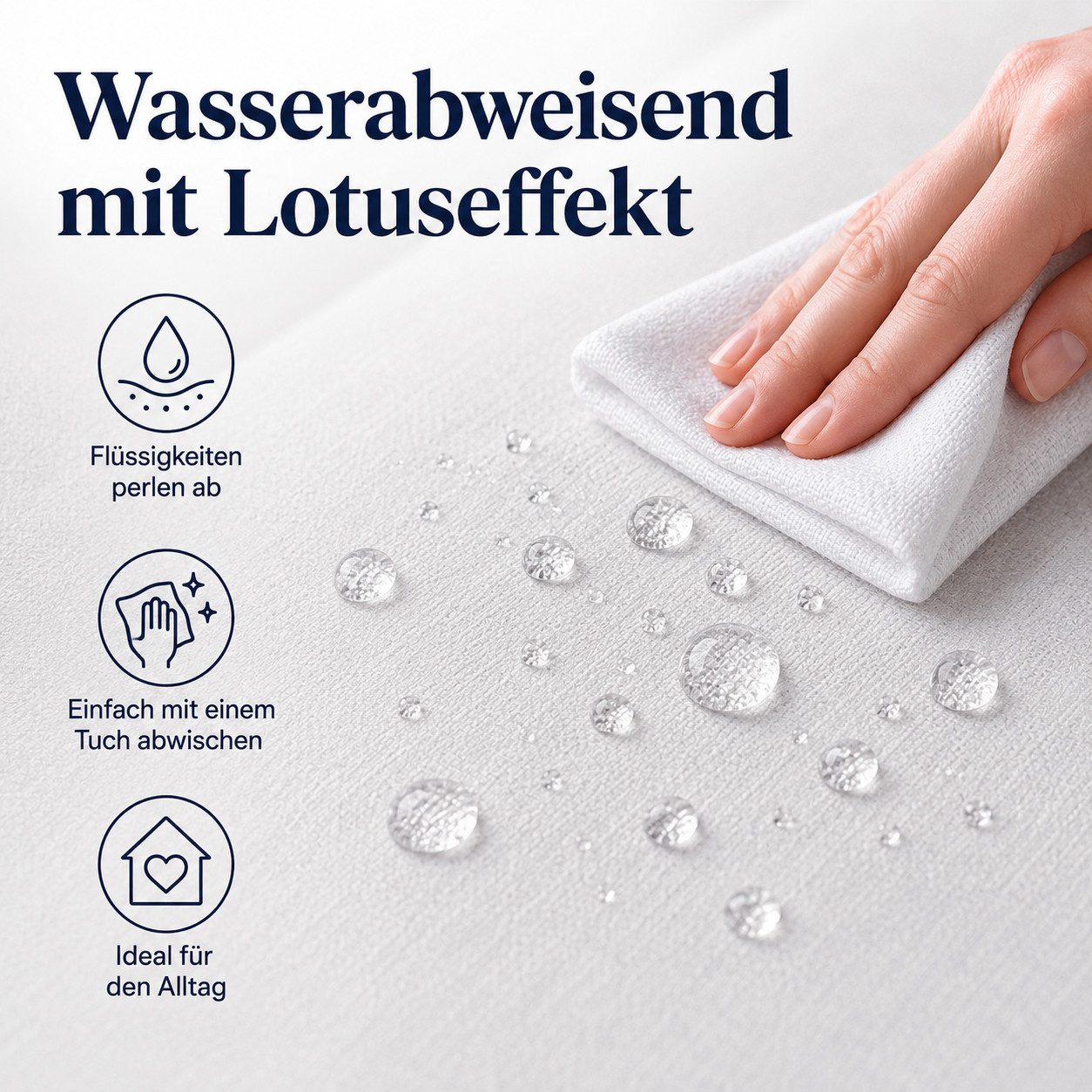 Simurq Tischdecke Rund 140 Leinenoptik Lotuseffekt Tischwäsche Wasserabweisend (Tischwäsche Wasserabweisend, Tischdecke Rund φ140cm), Tischdecke Abwaschbar Outd – Bild 4 von 5