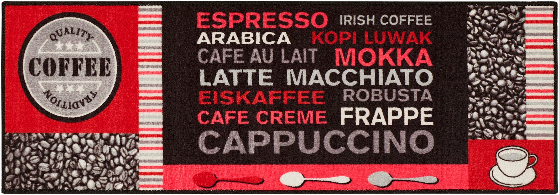 Andiamo Küchenläufer Cafe Creme, rechteckig, Höhe: 4 mm, Motiv Kaffee, mit Schriftzug, Größe 50x150 cm, Küche