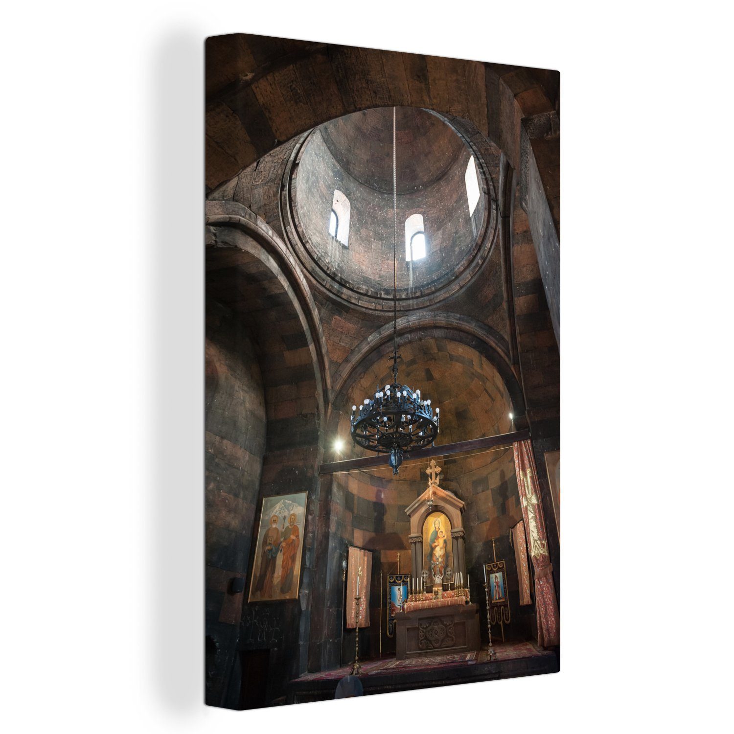OneMillionCanvasses® Leinwandbild Kloster Gemälde, cm inkl. (1 in Zackenaufhänger, St), bespannt fertig Leinwandbild Armenien, 20x30