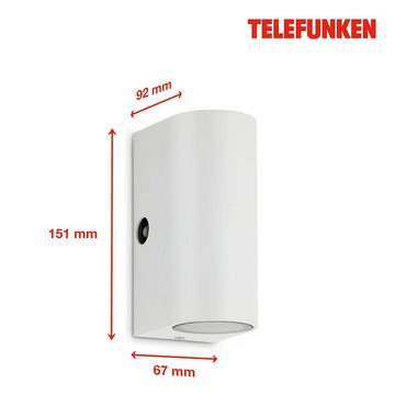 Telefunken LED Außen-Wandleuchte 307106TF, LED wechselbar, Neutralweiß, Außenleuchte IP44 4000K 800lm 10W 15,1x6,7x9,2cm