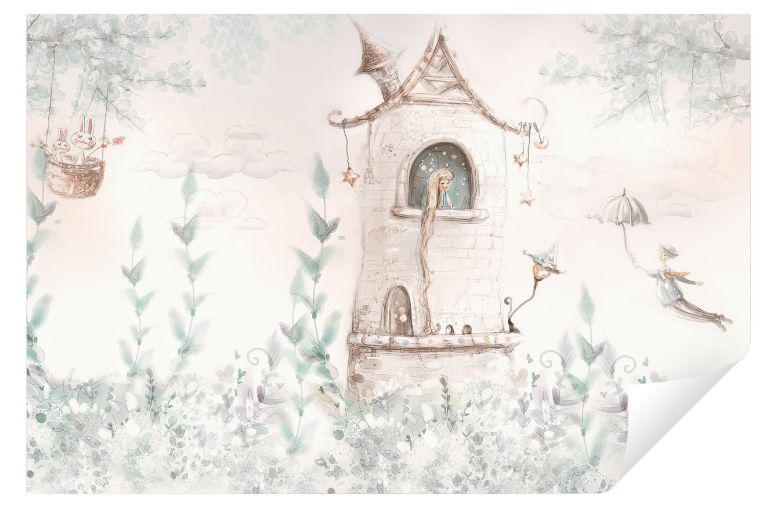 Wallarena Fototapete Kinderzimmer Mädchen Prinzessin Pastell günstig online kaufen