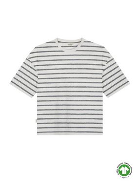 FUXBAU T-Shirt Gestreiftes Boxy Frauen T-Shirt Milos - cremeweiß salbei cooles Streifen-Design, lässiger cropte Schnitt