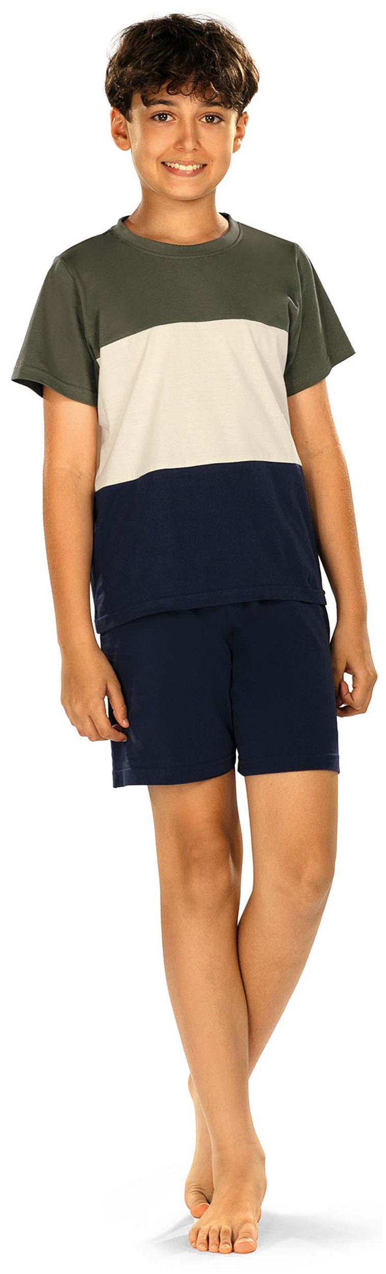 Comte Schlafanzug Comte Kids (Set, 2 tlg., 2-teilig) Jungen Pyjama Shorty Kurzarm Baumwolle