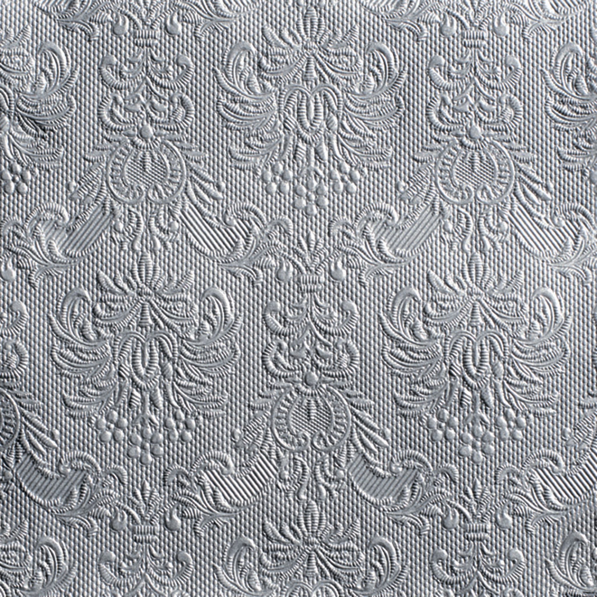 Ambiente Luxury Paper Products Papierserviette, Servietten Papier 40x40cm 3-lag Elegance geprägt 15 Stk. Silber / Grau