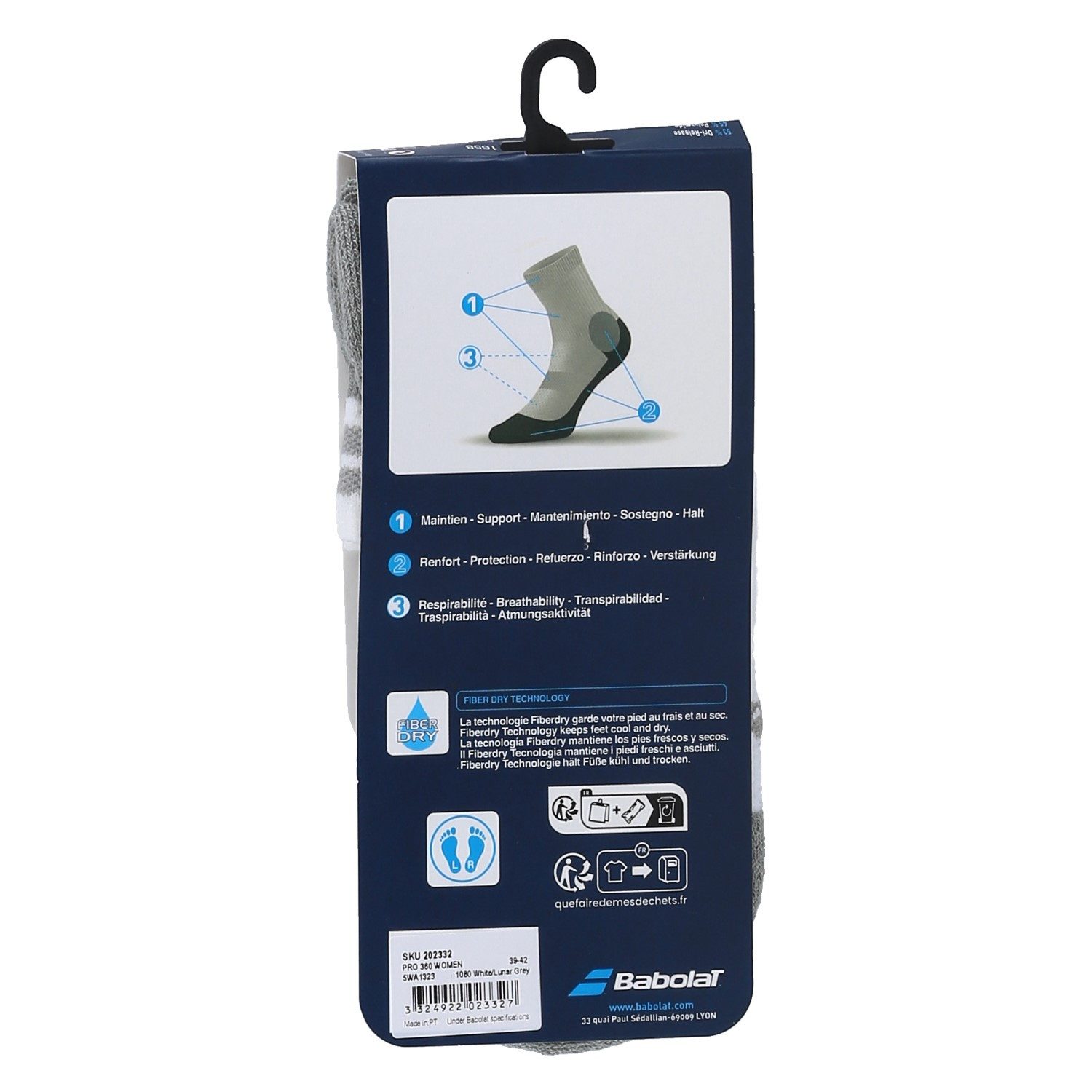 Babolat Tennissocken Pro 360 weiss/grau Damen 1er