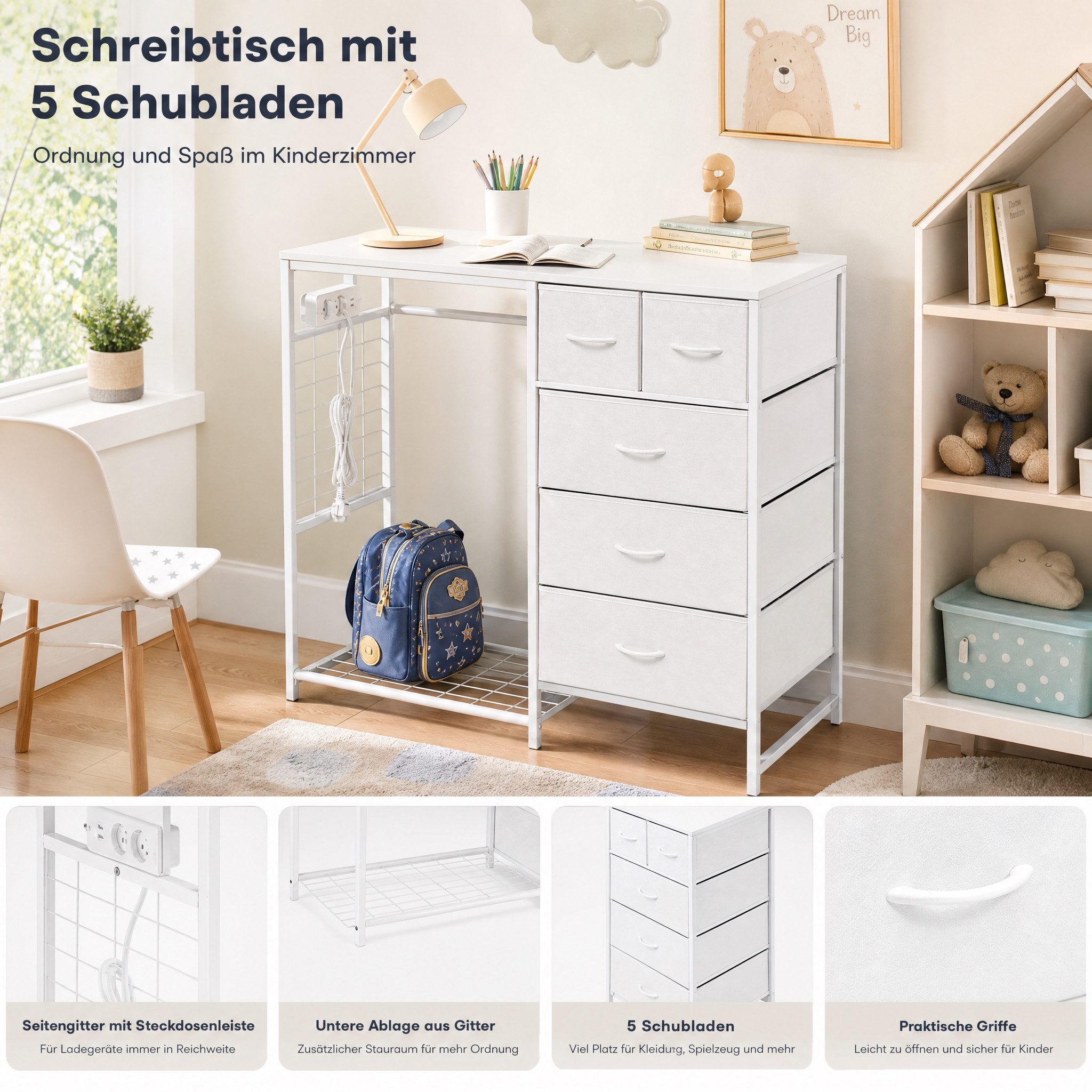 Luckice Garderobenschrank Multifunktionaler Garderobenständer für Kinderzimmer (Set)