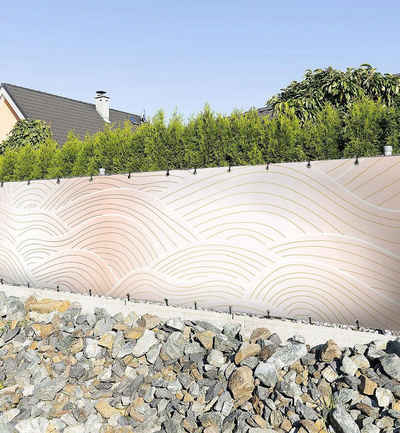MyMaxxi Sichtschutzzaunmatten Zaunbanner Wellenverlauf Gemälde Sichtschutz Garten Zaun