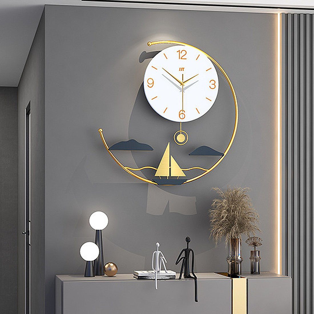 DÖRÖY Wanduhr 45cm Moderne Uhr einfache dekorative B kreative Wanduhr, stille Wanduhr