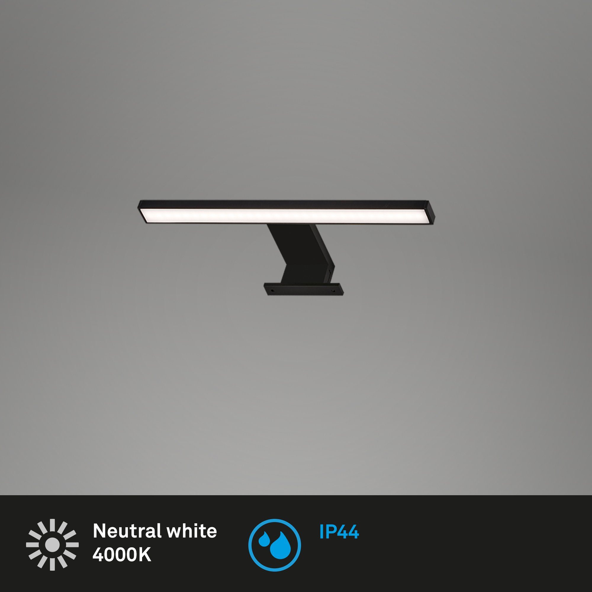 fest LED verbaut, Neutralweiß LED x Briloner Aufbau-/Spiegelklemme, schwarz, 10,3 Spiegelleuchte cm Leuchten x Neutralweiß, 3,6 2104-015, 4000K, 30