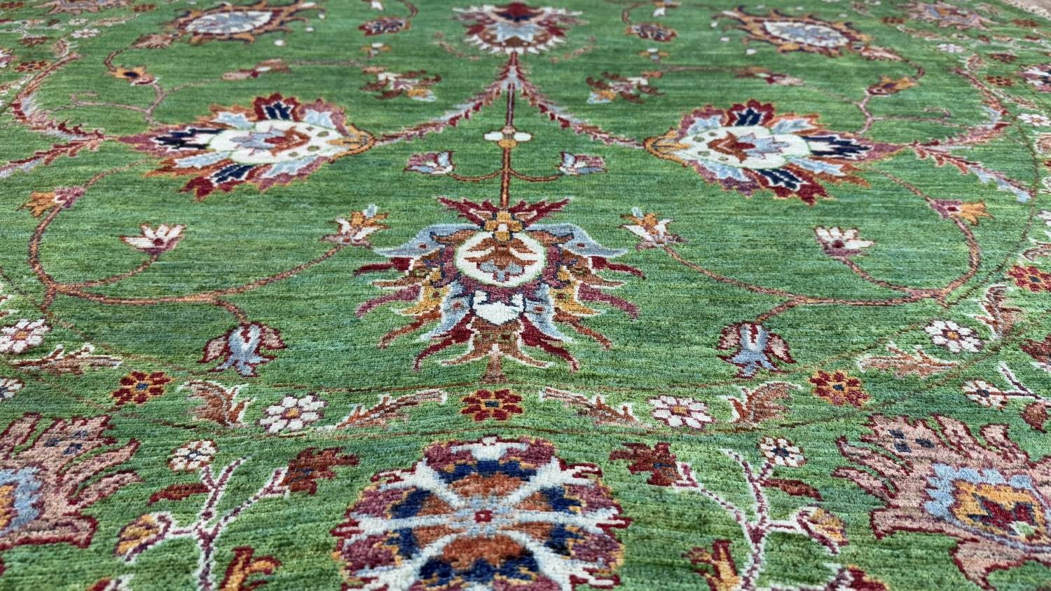 Rug Studios Teppich ZIEGLER FARAHAN-ORIGINAL HANDGEKNÜPFT, Rechteckig, Höhe: 8 mm, Handgefertigt, 174 x 175 cm, Grün