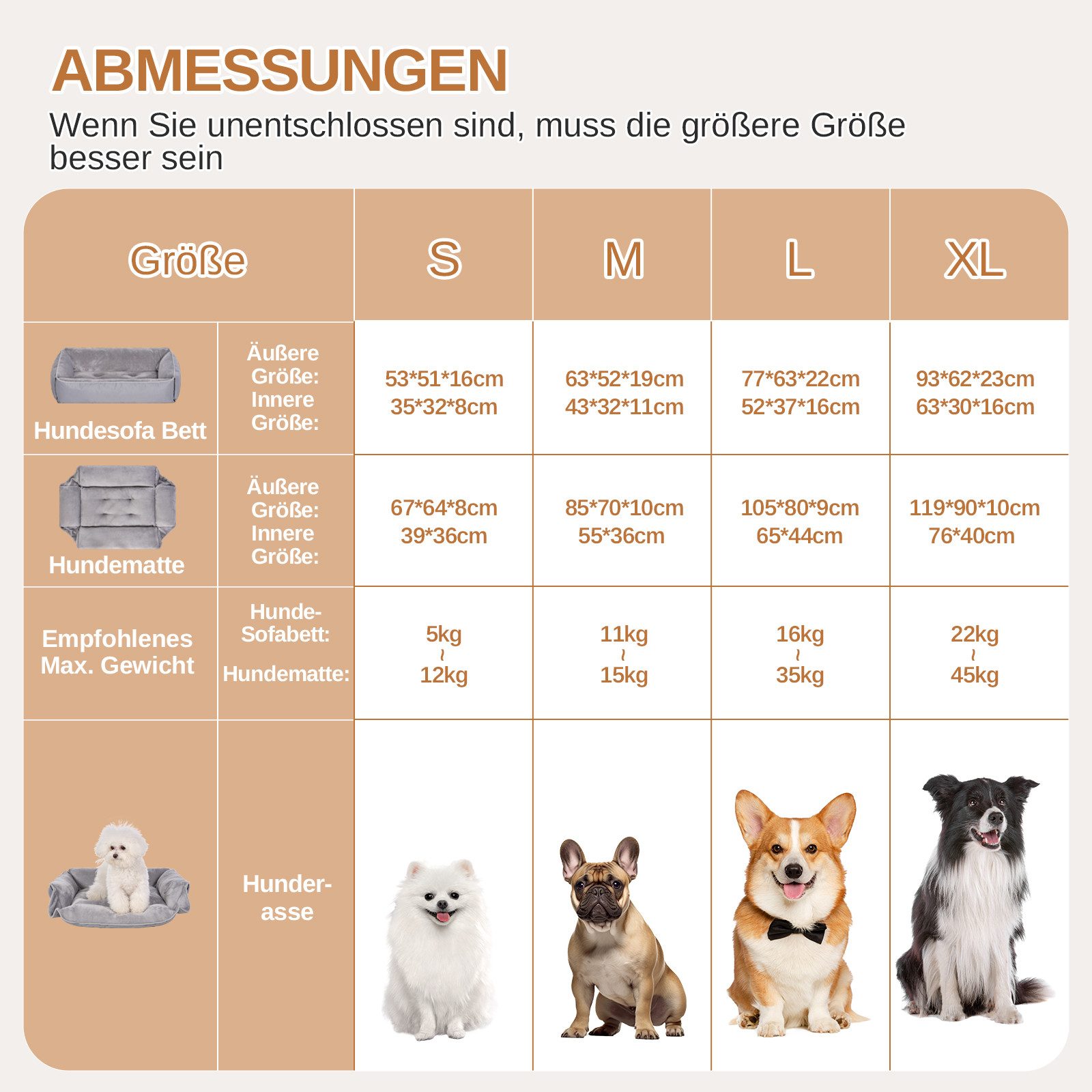 Dogat Tierbett Hundebett Waschbar, Hundesofa, Flanell-Oberfläche 4 Größen ( günstig online kaufen