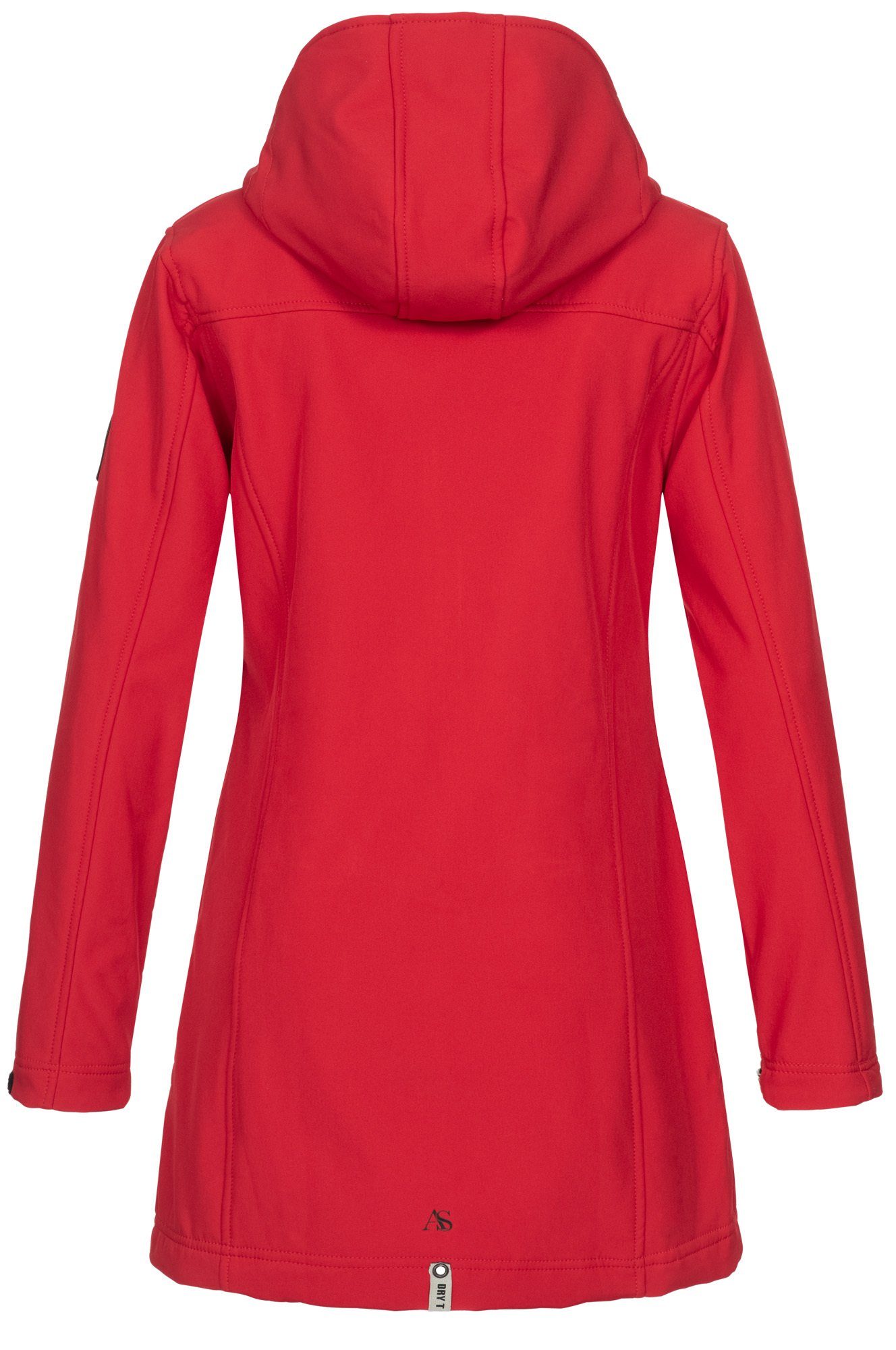 Alessandro Salvarini Softshelljacke Alessia lang mit abnehmbarer Kapuze