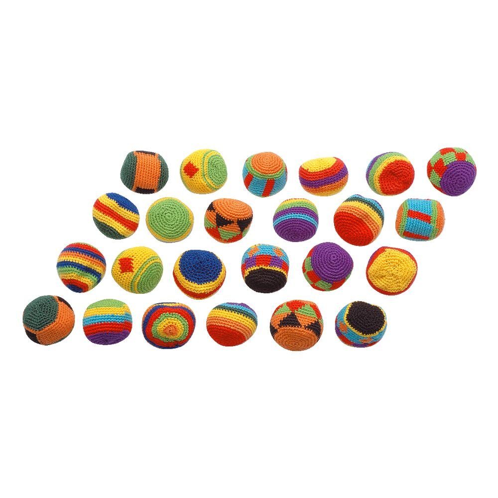 Toys Pure Spielball Kickbälle-Set, 24 Kick-Bälle im Set: Knallbunt im Rasta-Look