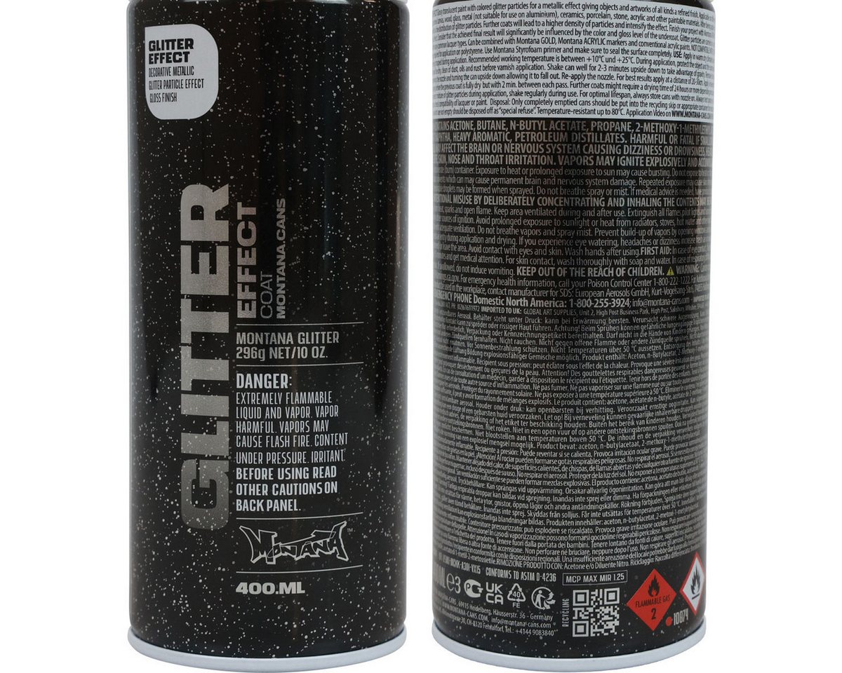 Thumbnail - european aerosols Sprühfarbe Glitter Spray Silber Montana Effect Glitzerspray Sprühlack 400ml für